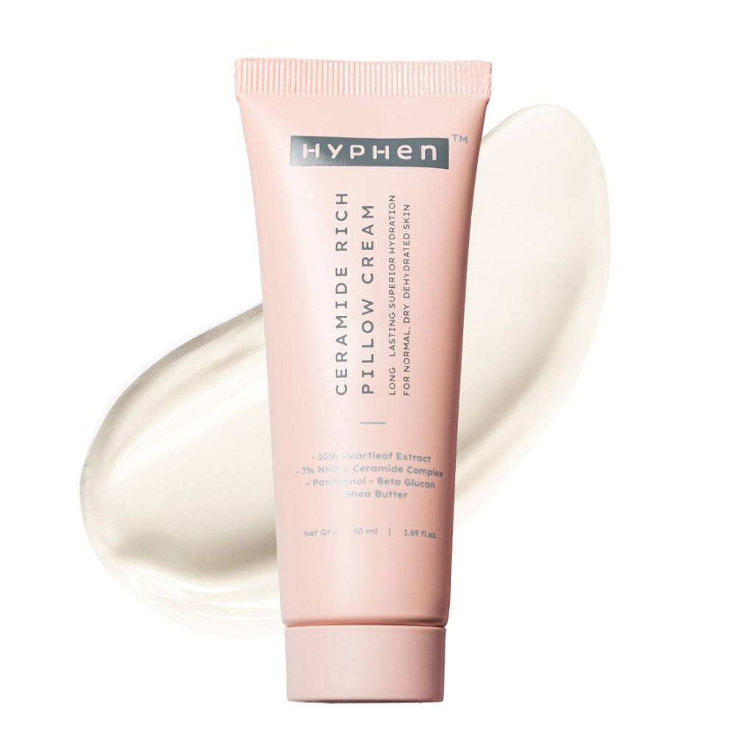 Hyphen 10% Heartleaf & 7% Ceramides-NMF Face Moisturizer| Rich Pillow Cream For Hydration