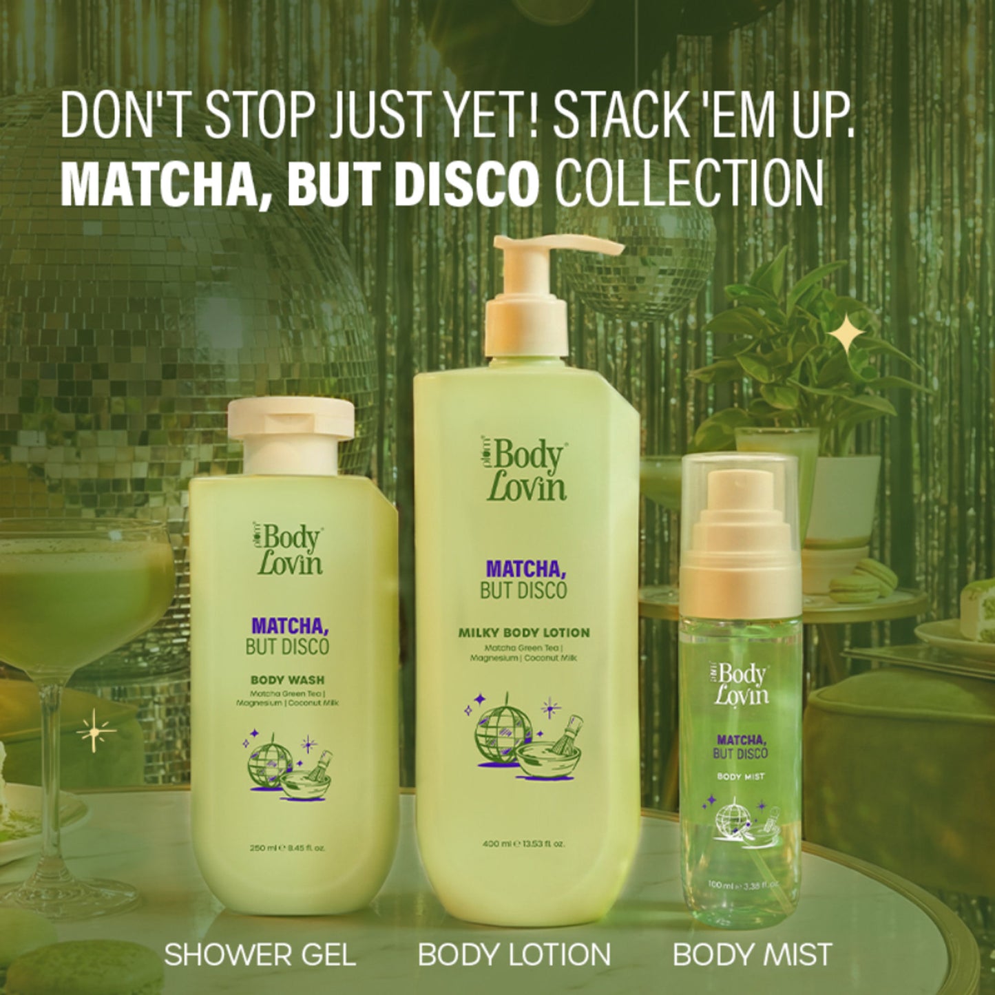 Plum BodyLovin’ Matcha, But Disco Body Wash, Calming & Smoothening, Lactonic Matcha Fragrance