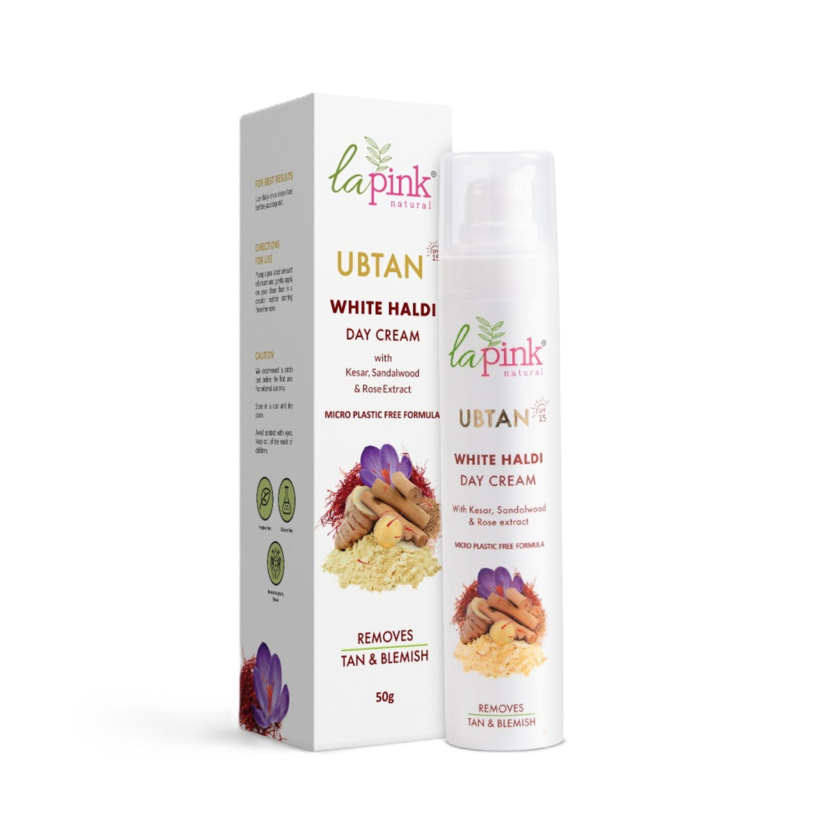 La Pink Ubtan Day Cream Spf 15 With Saffron For Glowing Skin & Tan Removal, Oil-Free Cream