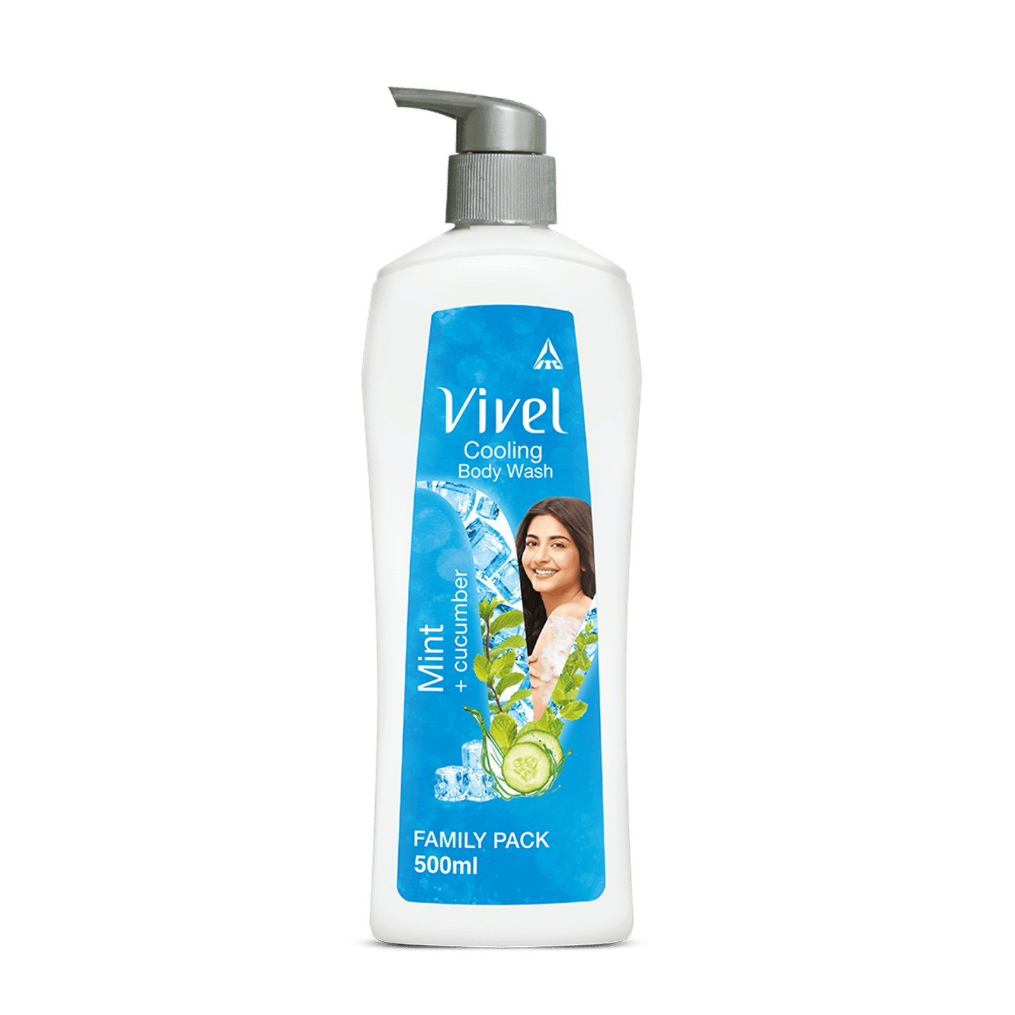 Vivel Refreshing Cooling Body Wash Mint & Cucumber Pump Bottle Shower Gel