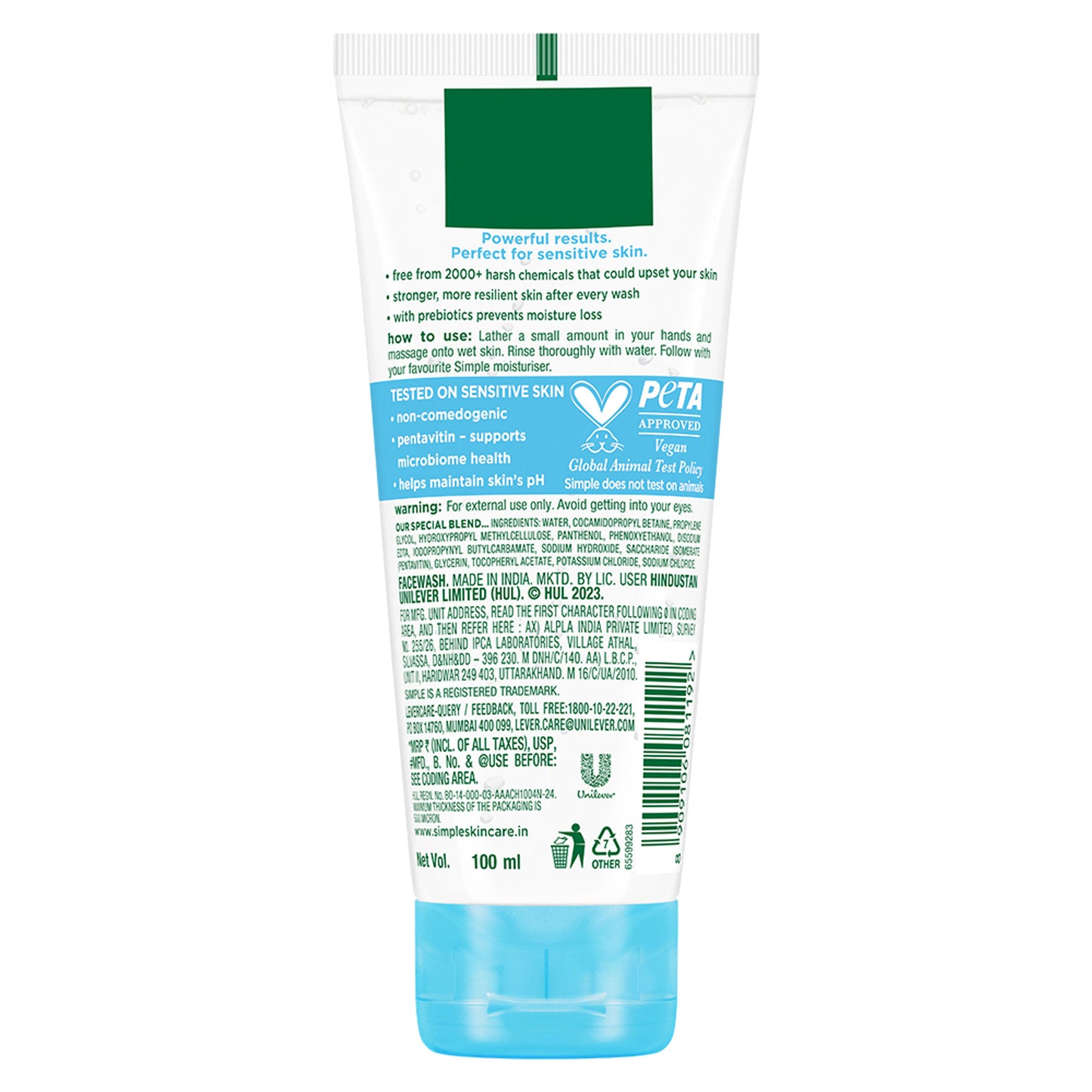 Simple Hydrating Gel Face Wash, Gentle Hydrating Cleanser With Pentavitin