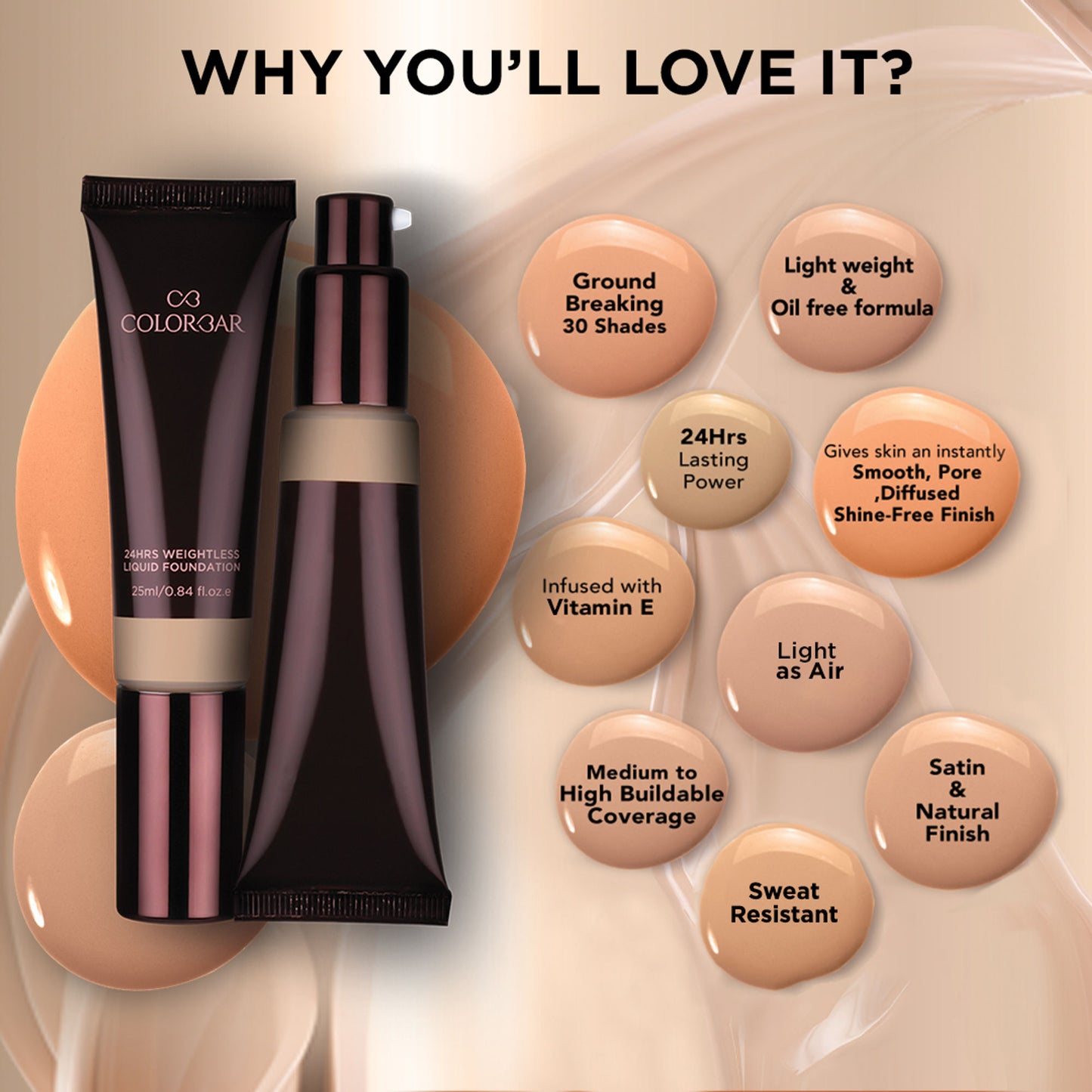 Colorbar 24Hrs Weightless Liquid Foundation - FW 2.3