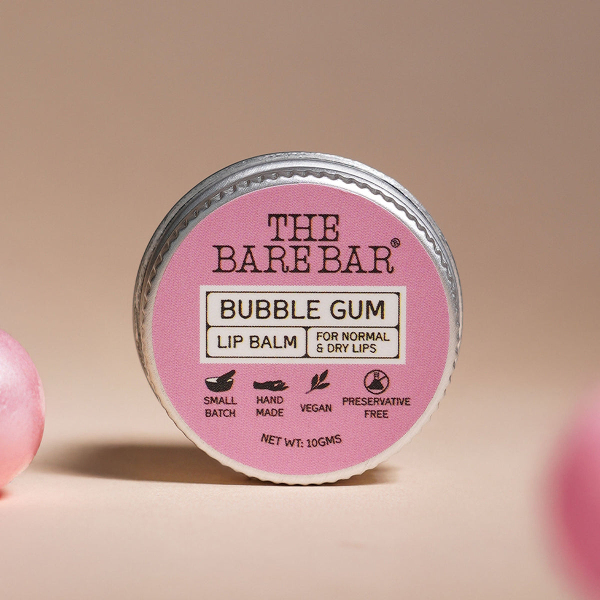 The Bare Bar Berry Blast Lip Balm - Buttery Moisture for Pigmented, Dry Lips - Bubble Gum