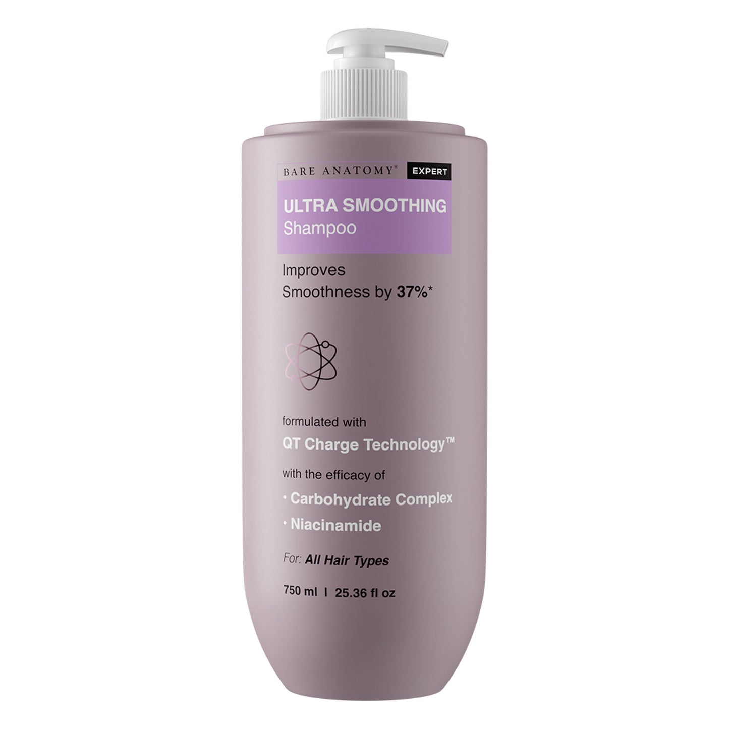 Bare Anatomy Ultra Smoothing Shampoo for Dry and Frizzy Hair Niacinamide Paraben & Sulphate Free