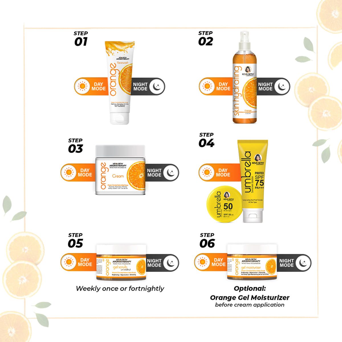 Keya Seth Aromatherapy Skin Defence Orange Cream in a pack of two, featuring orange-scented natural skincare for nourishing and protecting skin.