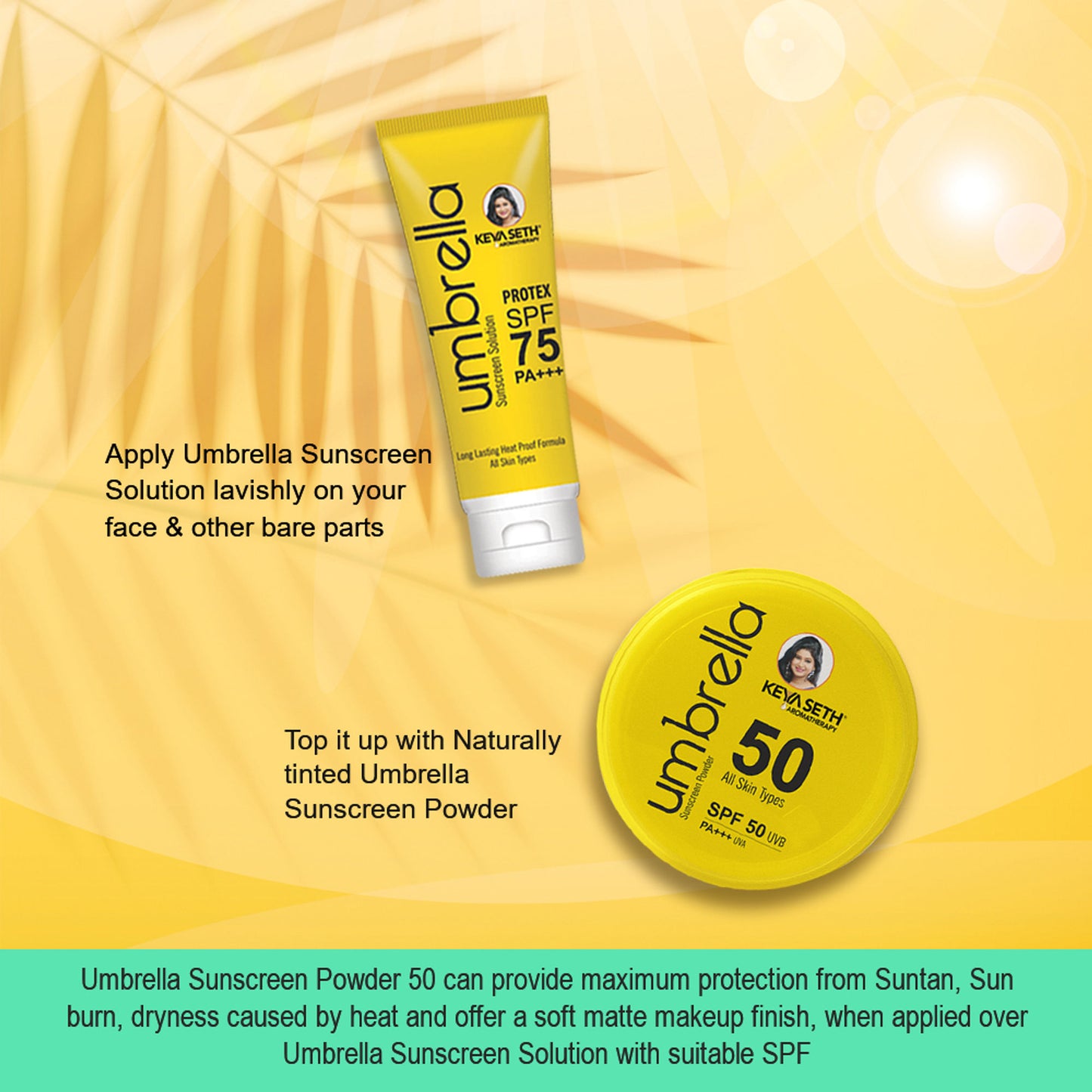 Keya Seth Aromatherapy Umbrella Sunscreen Powder SPF 50 UVB PA+++ UVA