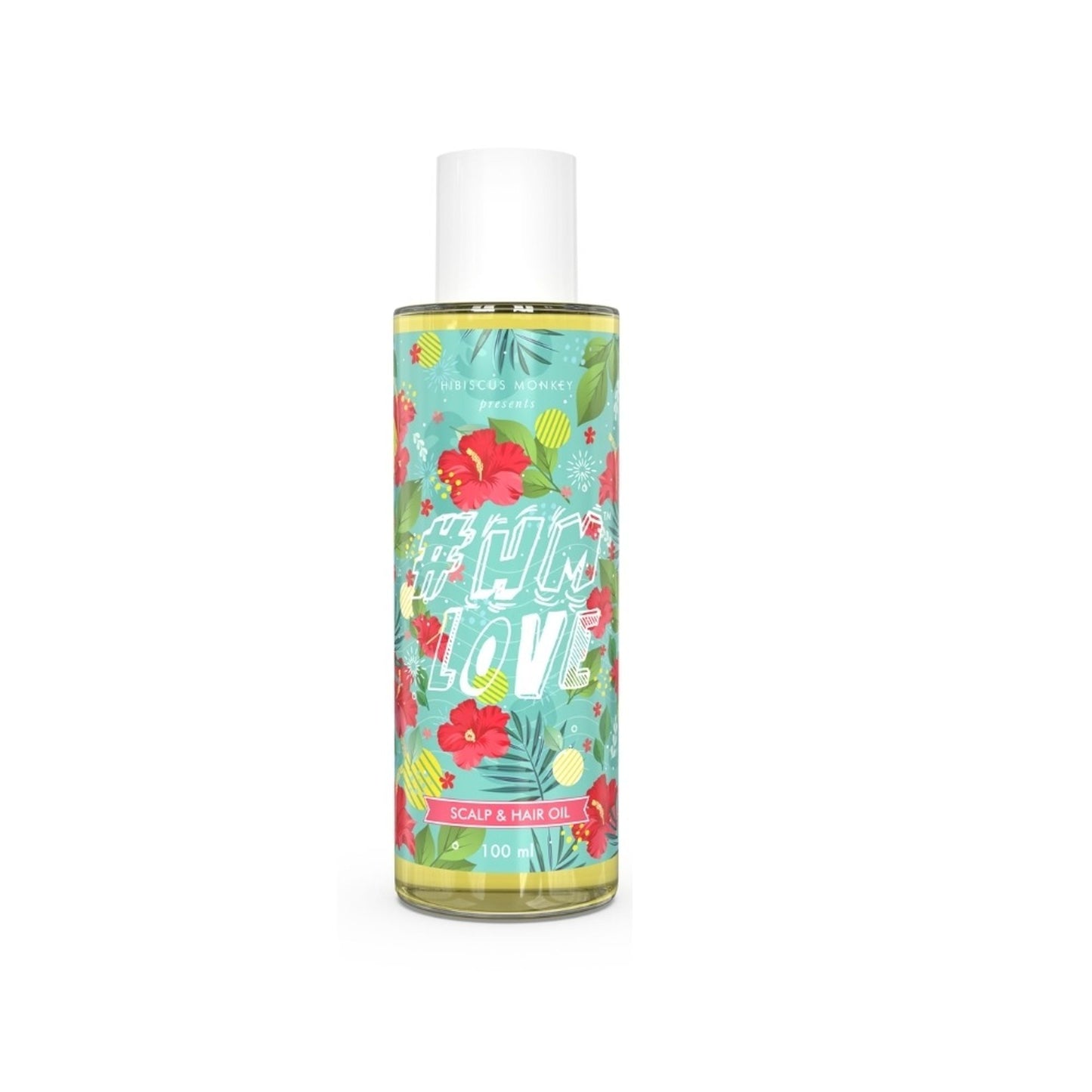 Hibiscus Monkey HM Love Scalp & Hair Oil with Fresh Hibiscus, 100% Natural for Regrowth, Anti-Frizz