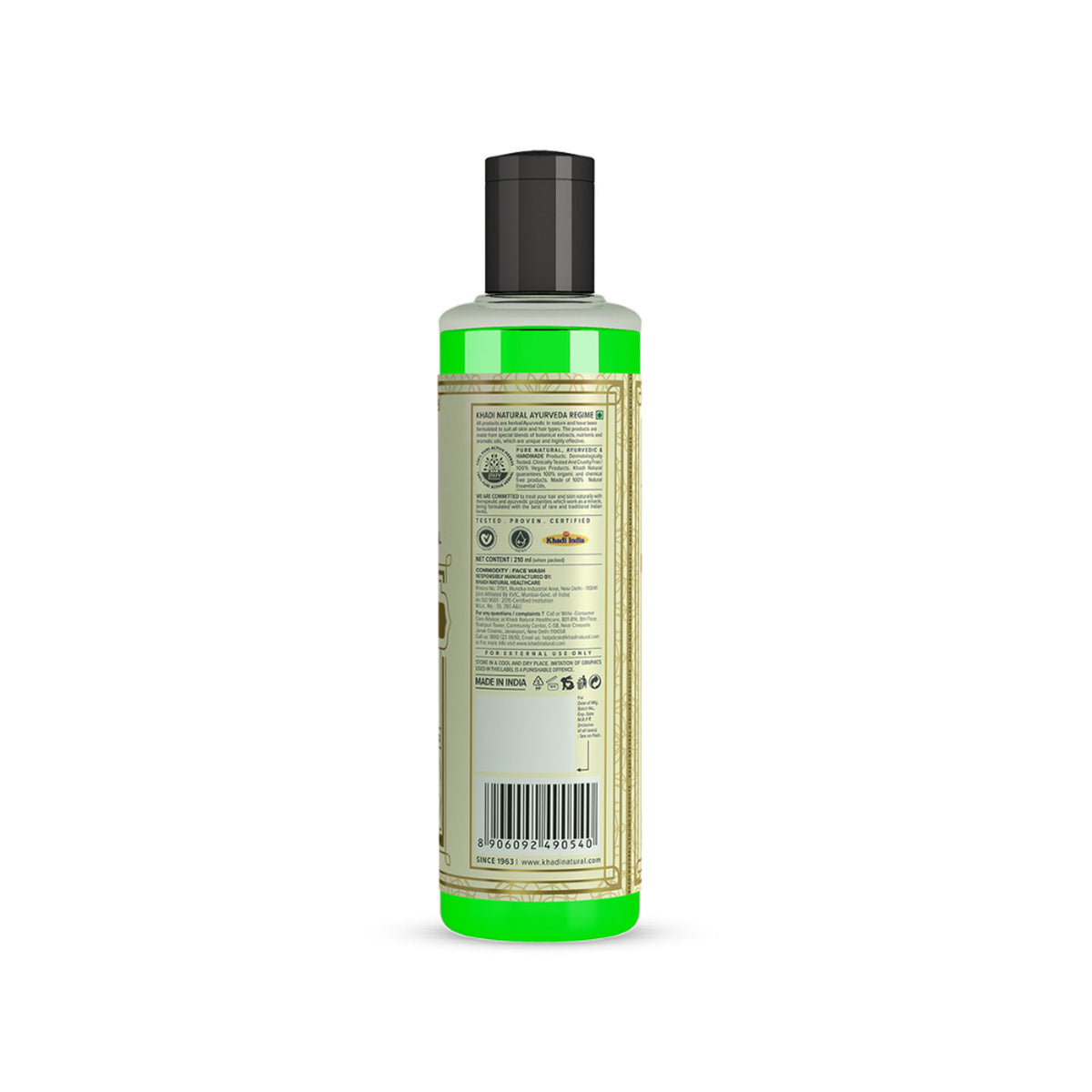 Khadi Natural Neem Face Wash to Cleanse, Soothe & Clarify Skin