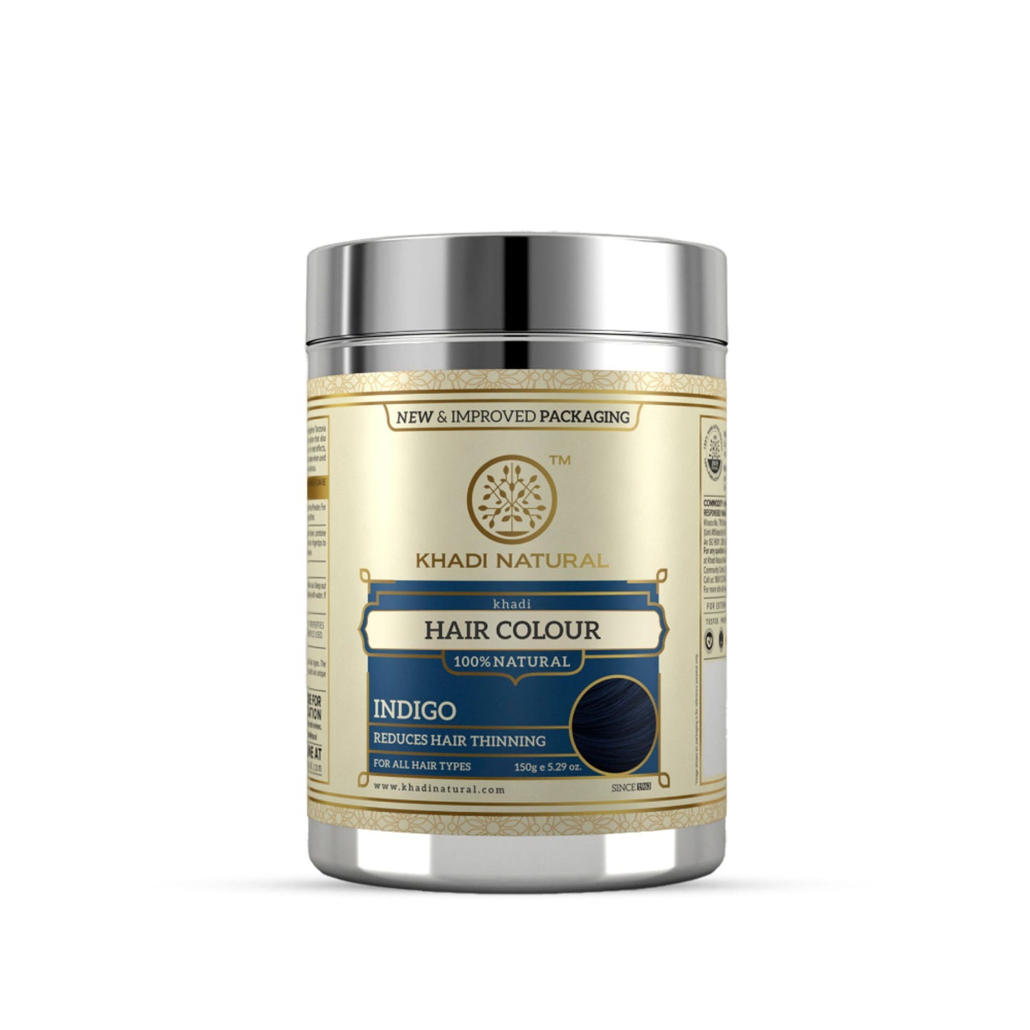 Khadi Natural Indigo Color for Natural Black Tint, Grey Coverage and Scalp Nourishment
