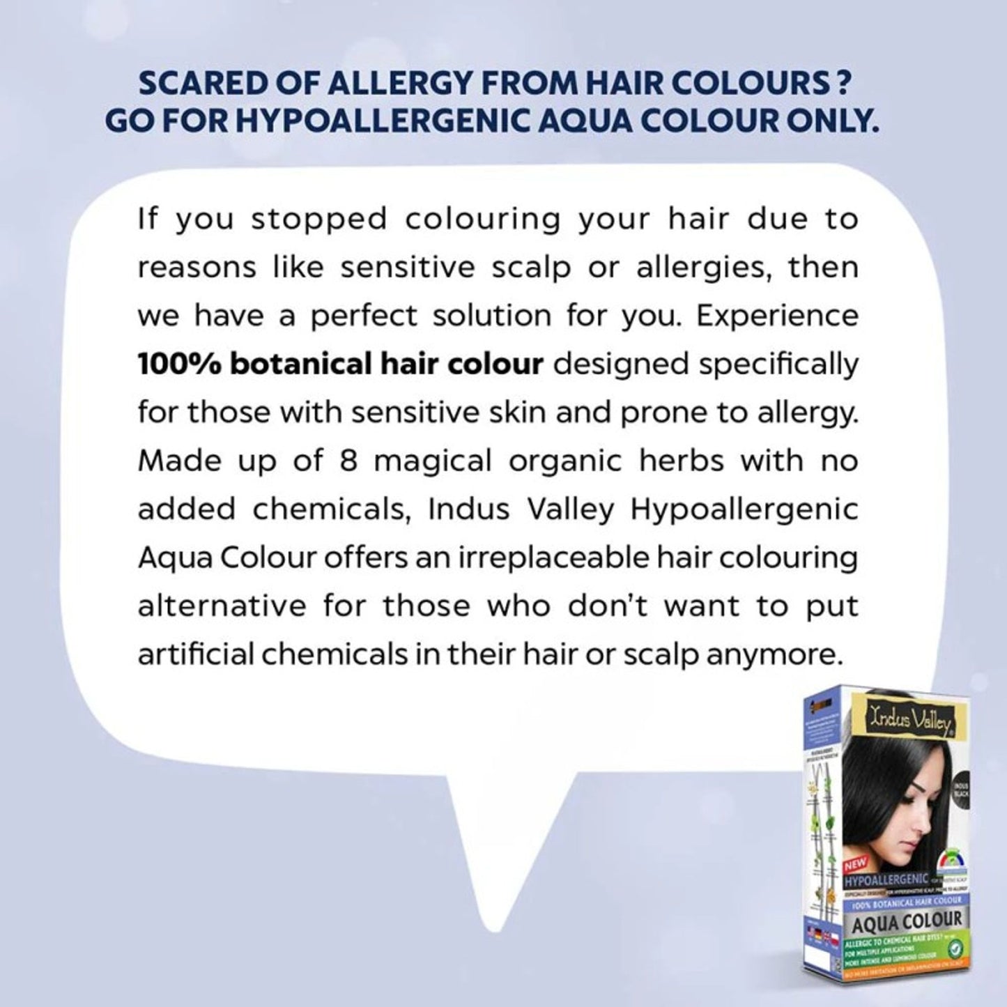 Indus Valley Hypo Allergic Aqua 100% Botanical Hair Colour - Indus Black