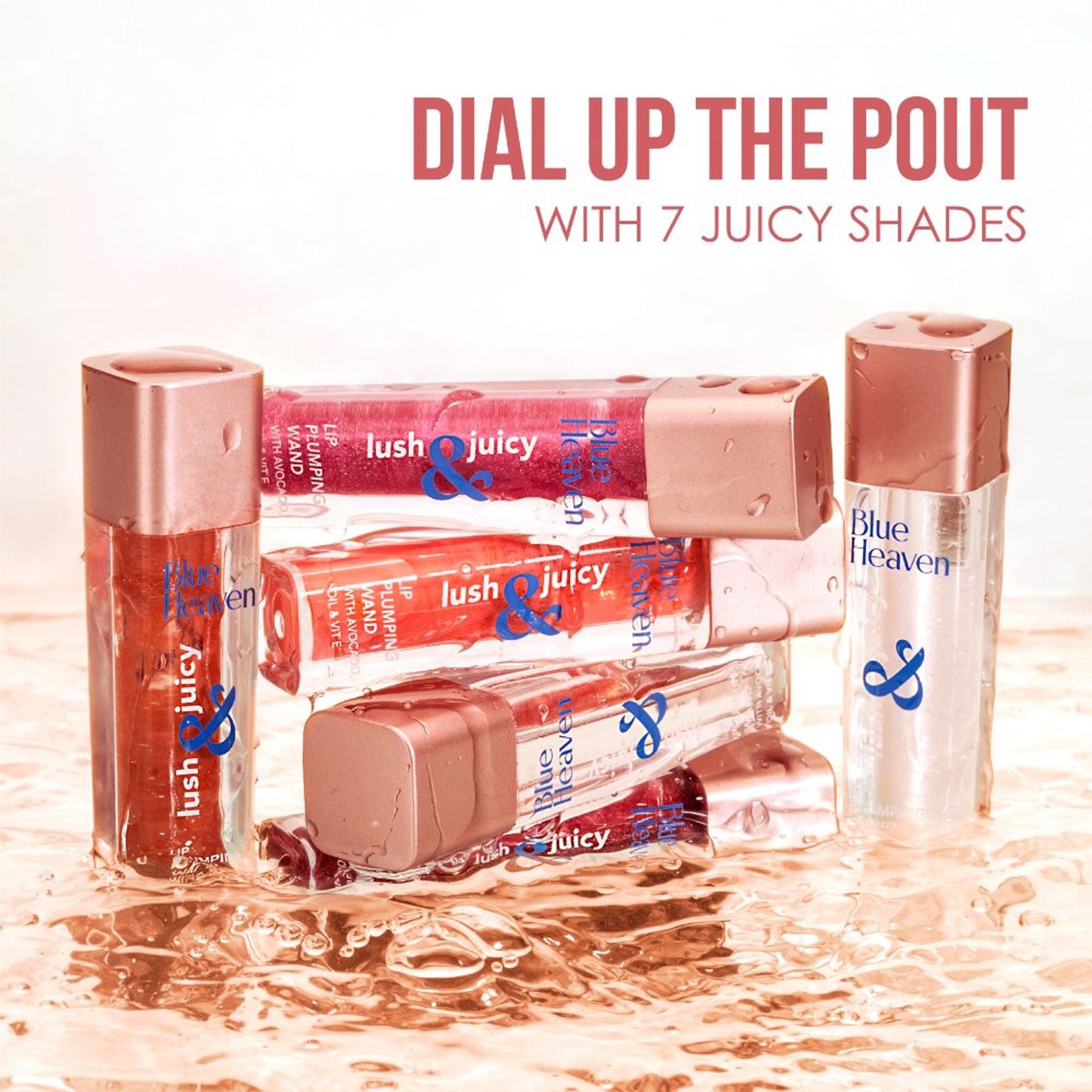 Blue Heaven Lush & Juicy Lip Wand Gloss - Coral Touch