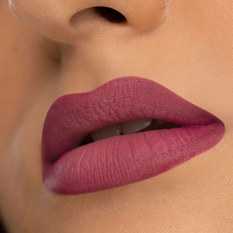Kay Beauty Matte Drama Long Stay Lipstick in Rehearsal shade, showcasing a rich, matte lipstick tube with the product name.