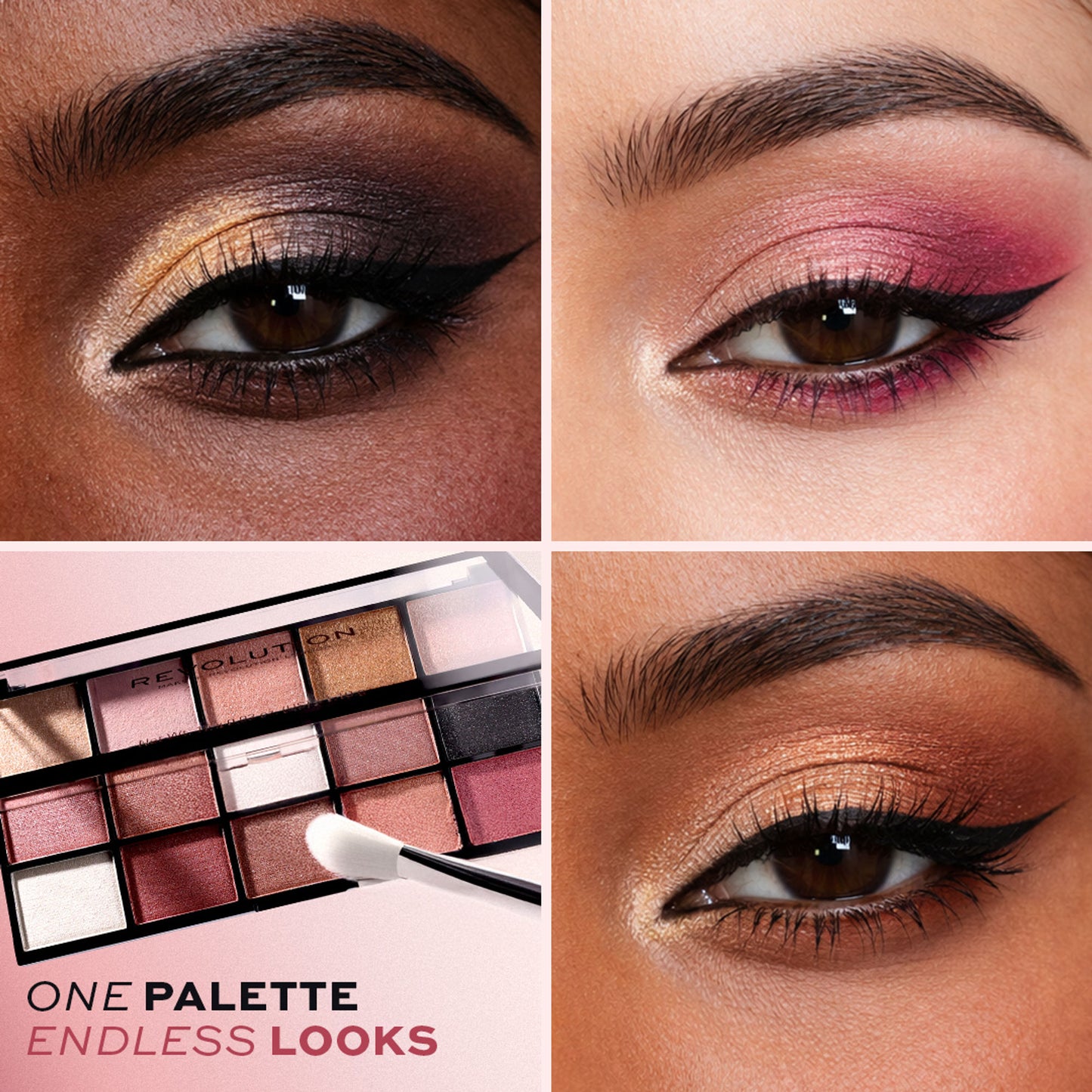 Makeup Revolution Reloaded Eyeshadow Palette-15 Smooth & Rich Shade-High Pay Off Formula - Affection