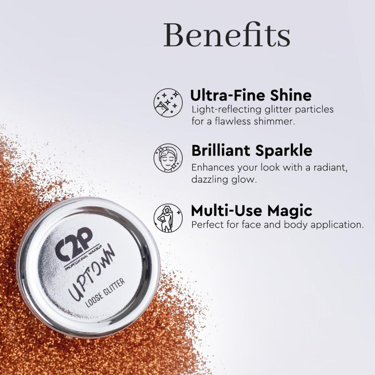 C2P Pro Sparkle Duo Glitter And Glue Kit - Darling Copper
