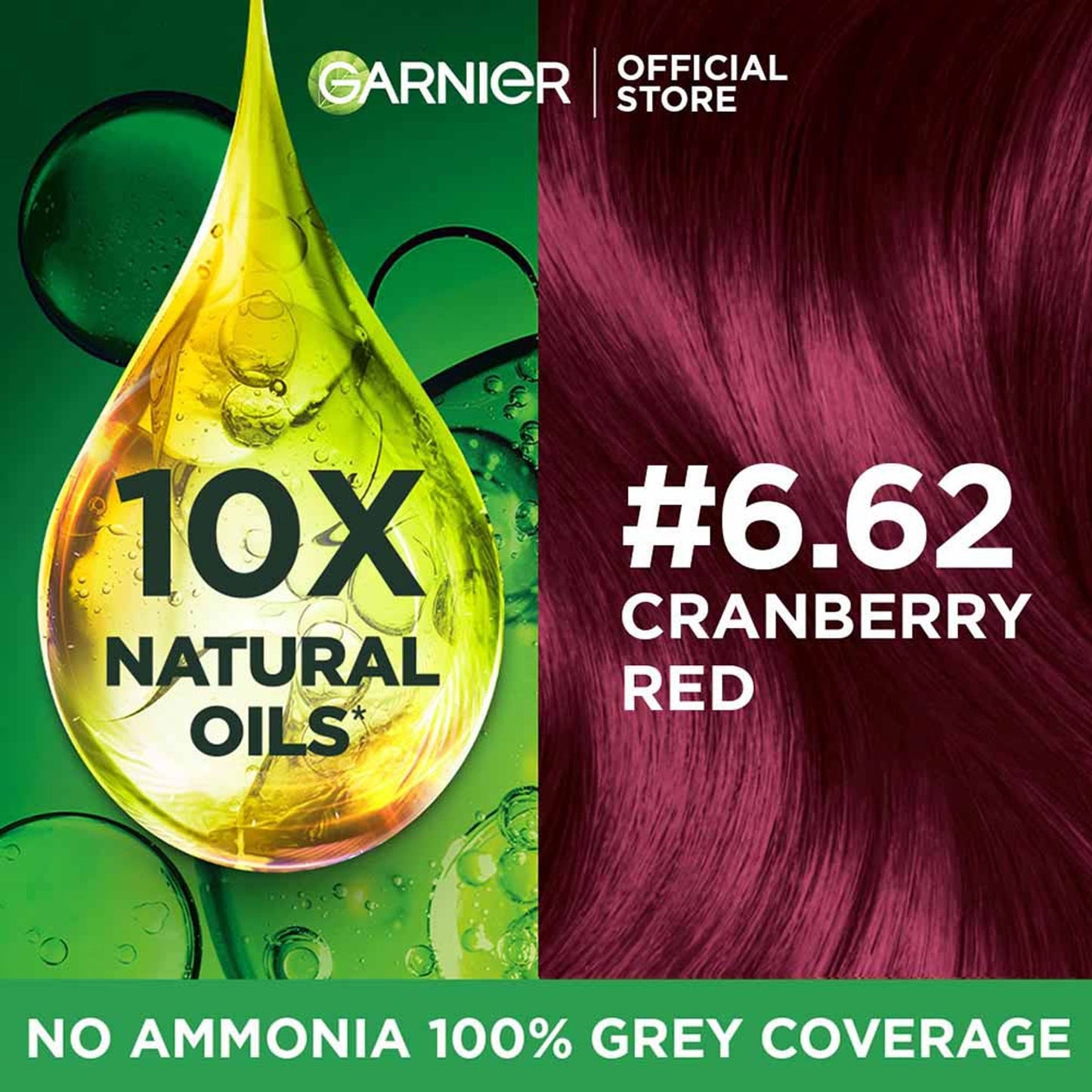 Garnier Hair Colouring Creme,Long-lasting,Smoothness & Shine,Color Naturals - Cranberry Red