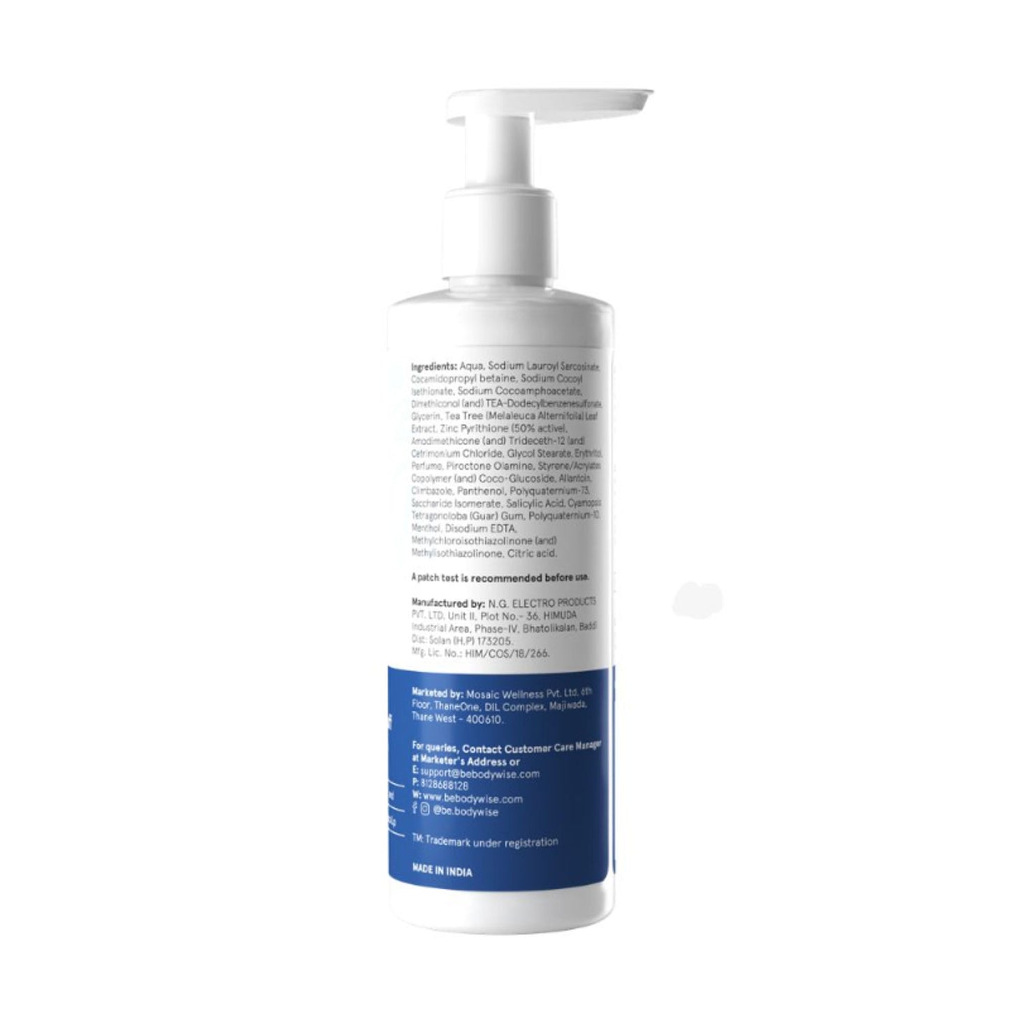 Be Bodywise ZPTO Anti Dandruff Shampoo - Reduces Dandruff, Flaking & Deeply Hydrates Scalp