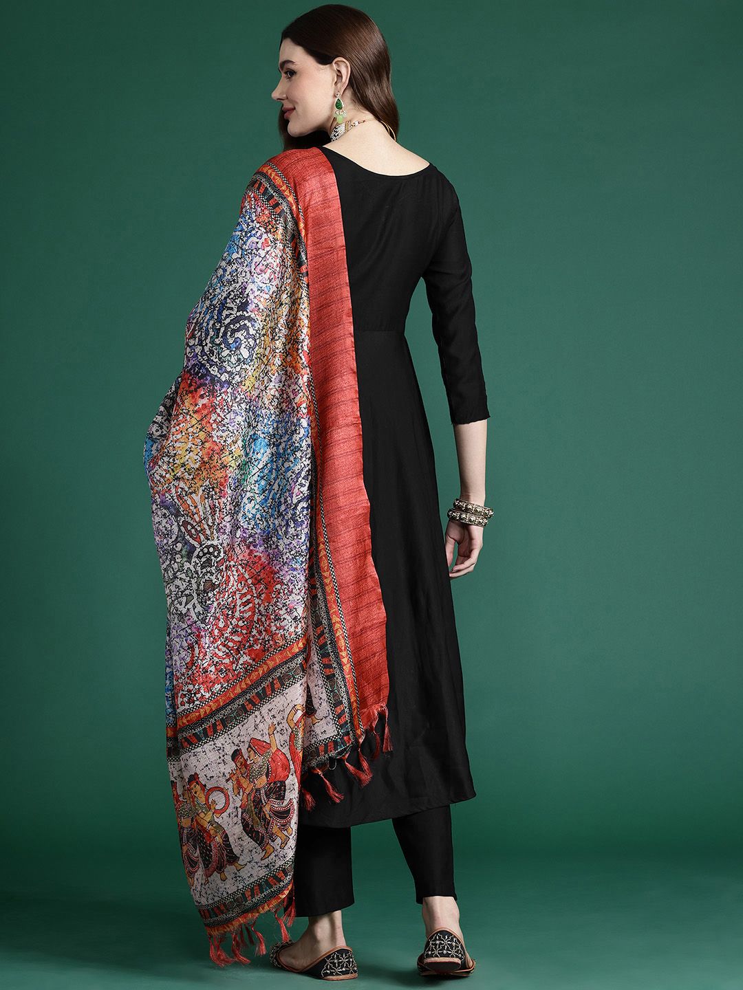 Indyancart IE Kurta With Trousers & Dupatta