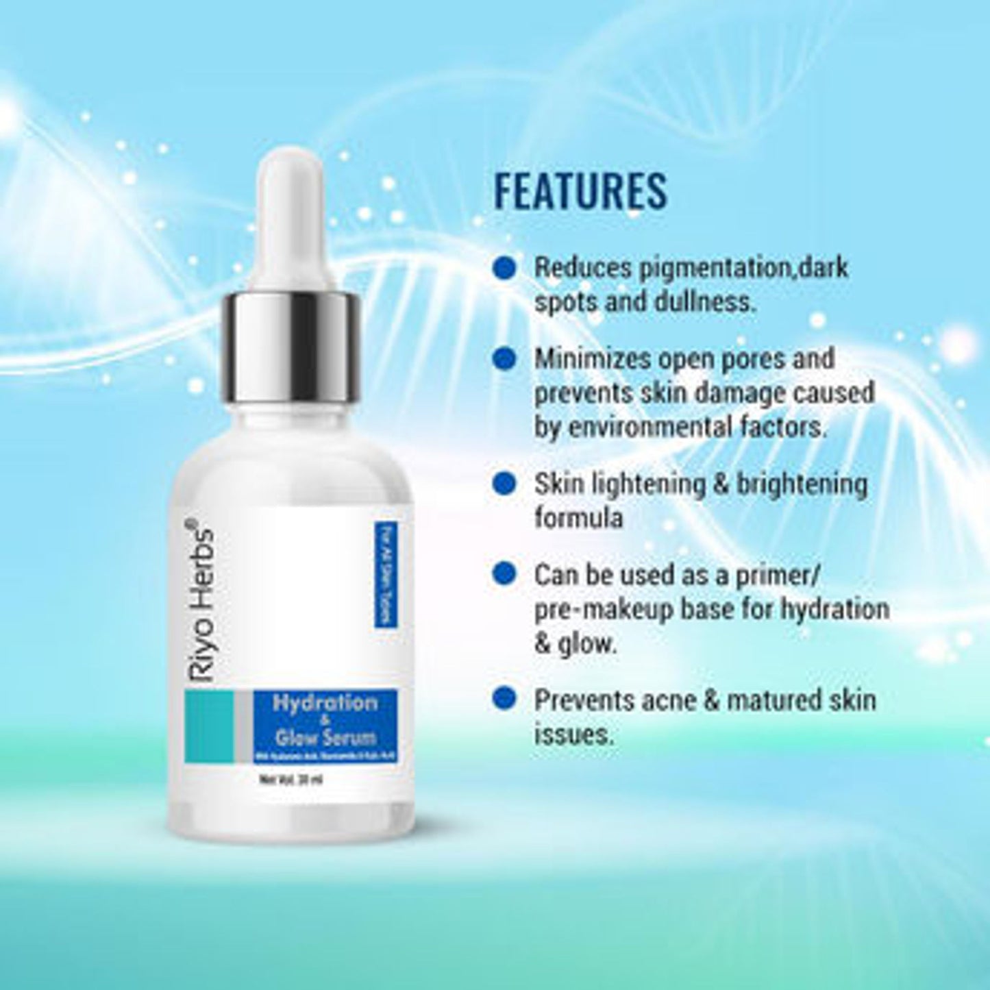 Riyo Herbs Hydration & Glow Serum Boosts Radiance for Men and Women