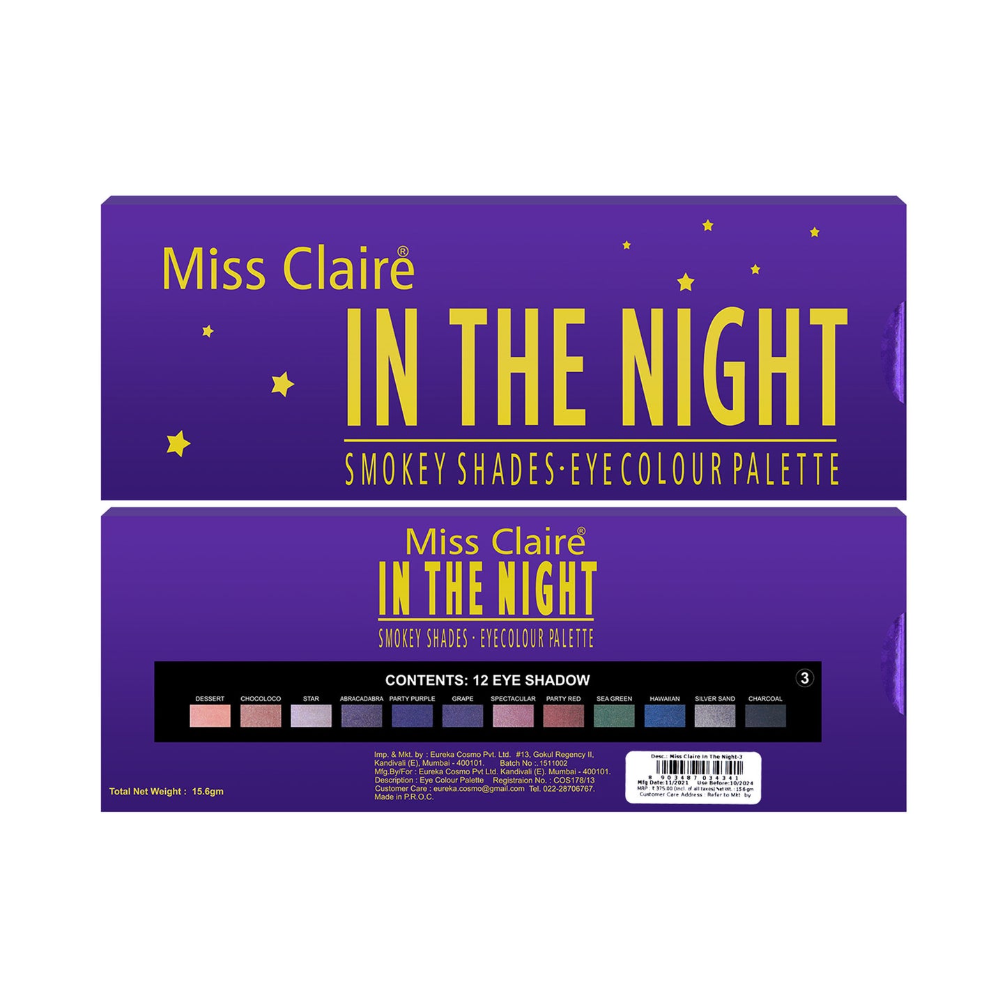 Miss Claire In The Night Smokey Shades Eye Contour Palette - 3