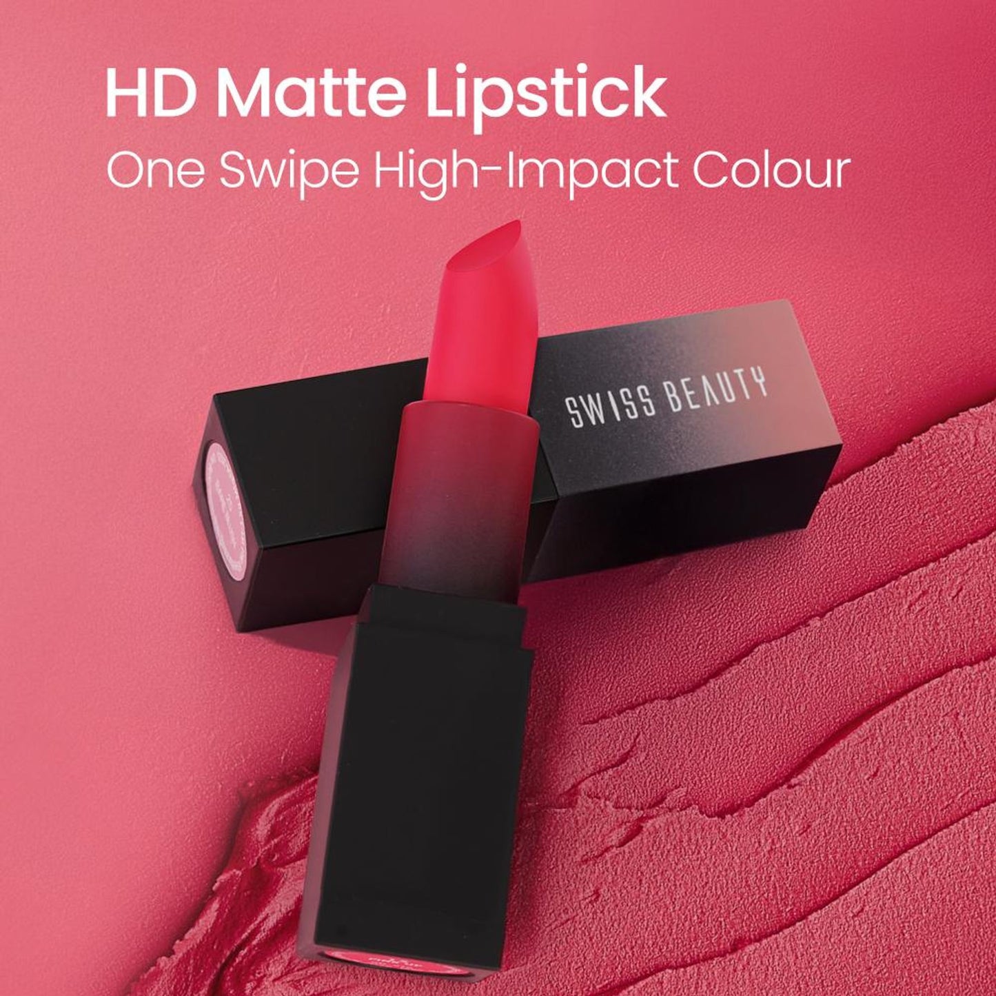 Swiss Beauty HD Matte Lipstick , High Coverage , Lightweight - 30 Chic Pink