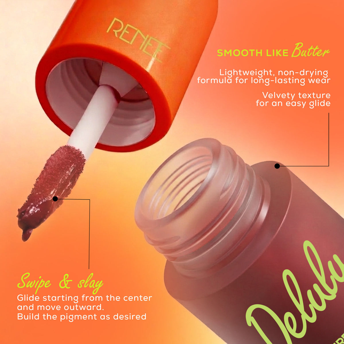 Renee Cosmetics Delulu Blurring Matte Liquid Lipstick - Mauve Main Ex