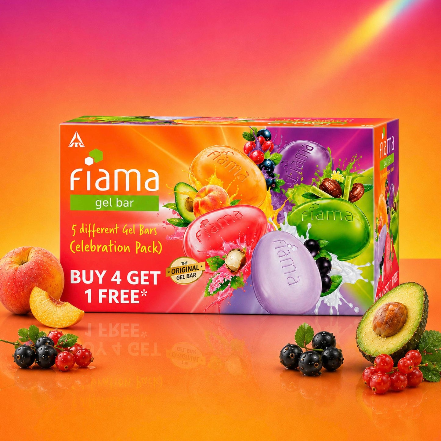 Fiama Gel Bar Celebration Pack |5 Unique Variants |Gift for Women & Men |30% Smoothing Body Serum