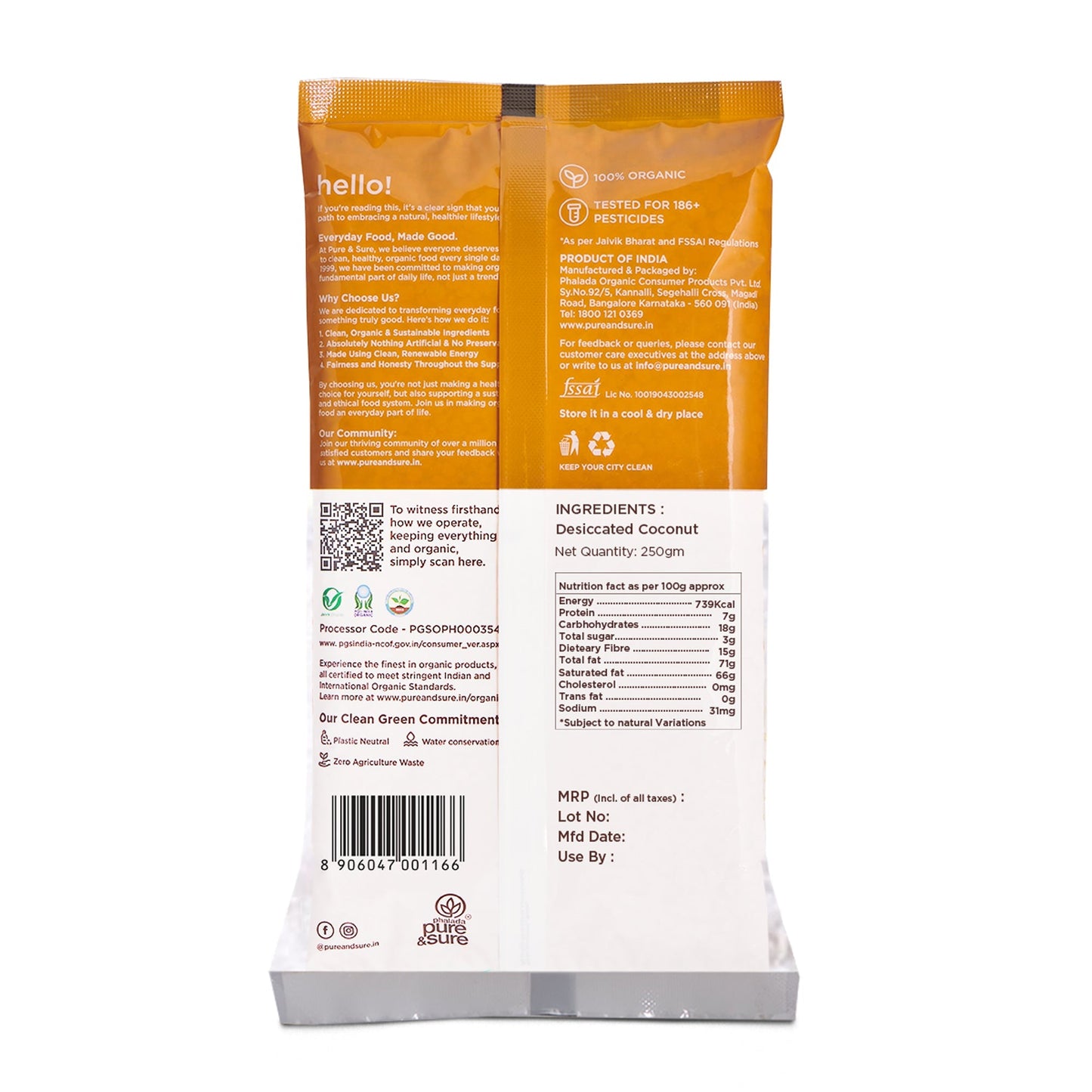 Pure & Sure Organic Desiccated Coconut Powder