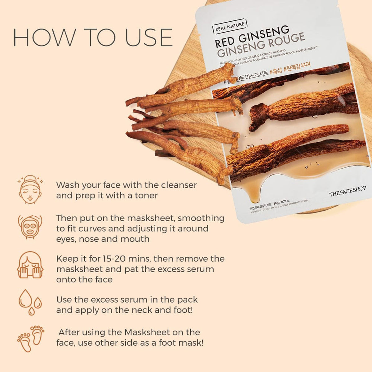 The Face Shop Real Nature Face Mask - Red Ginseng
