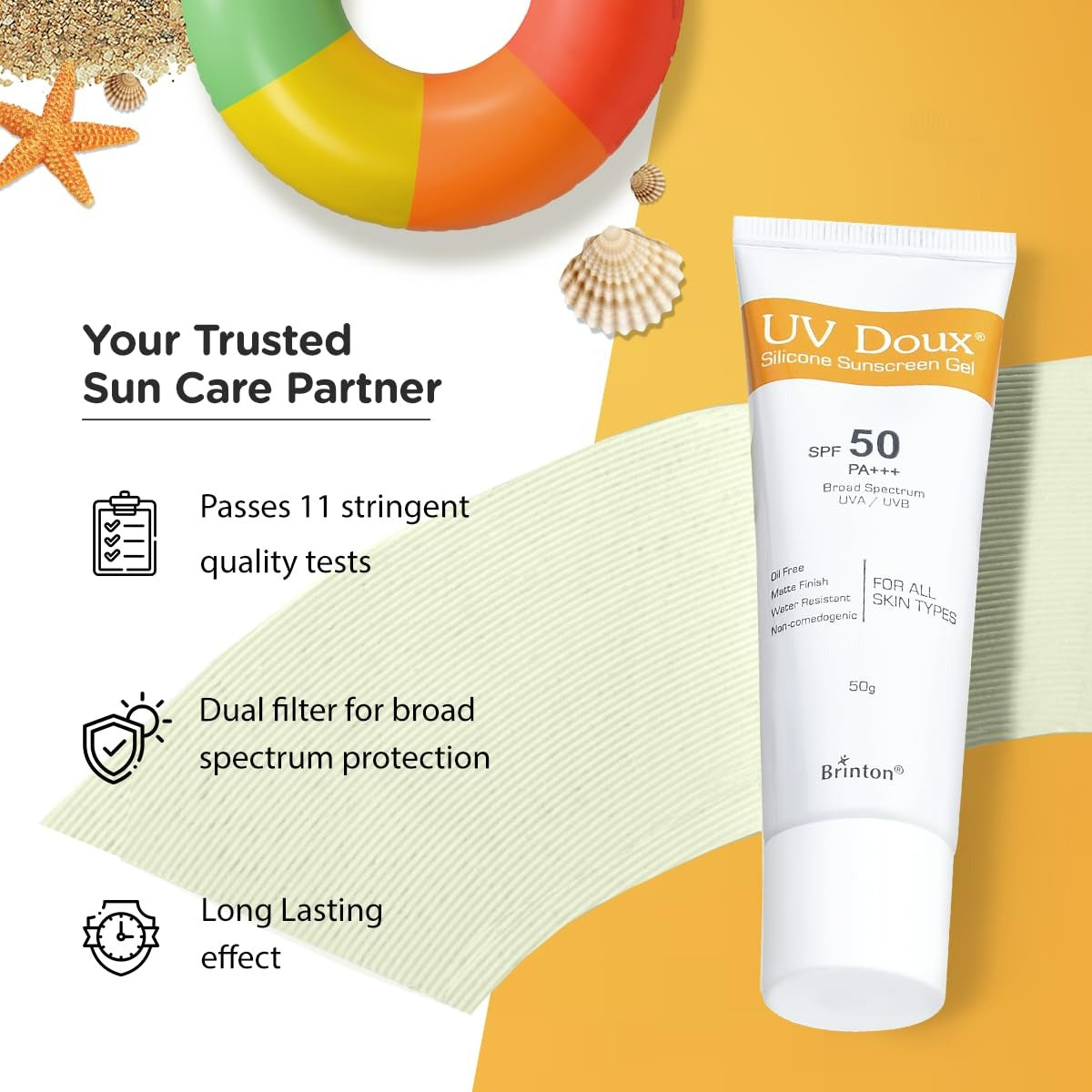 Brinton UvDoux Silicone Sunscreen Gel For Face & Body - Indyancart