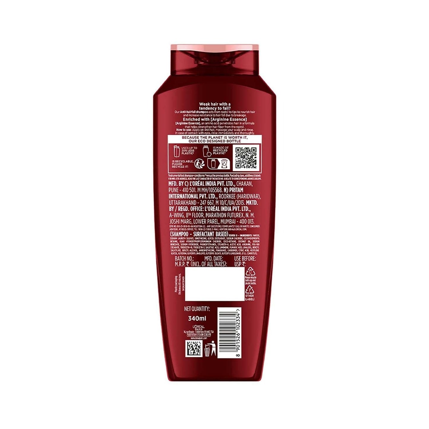 L'Oreal Paris Fall Resist 3X Anti-Hairfall Shampoo - Indyancart