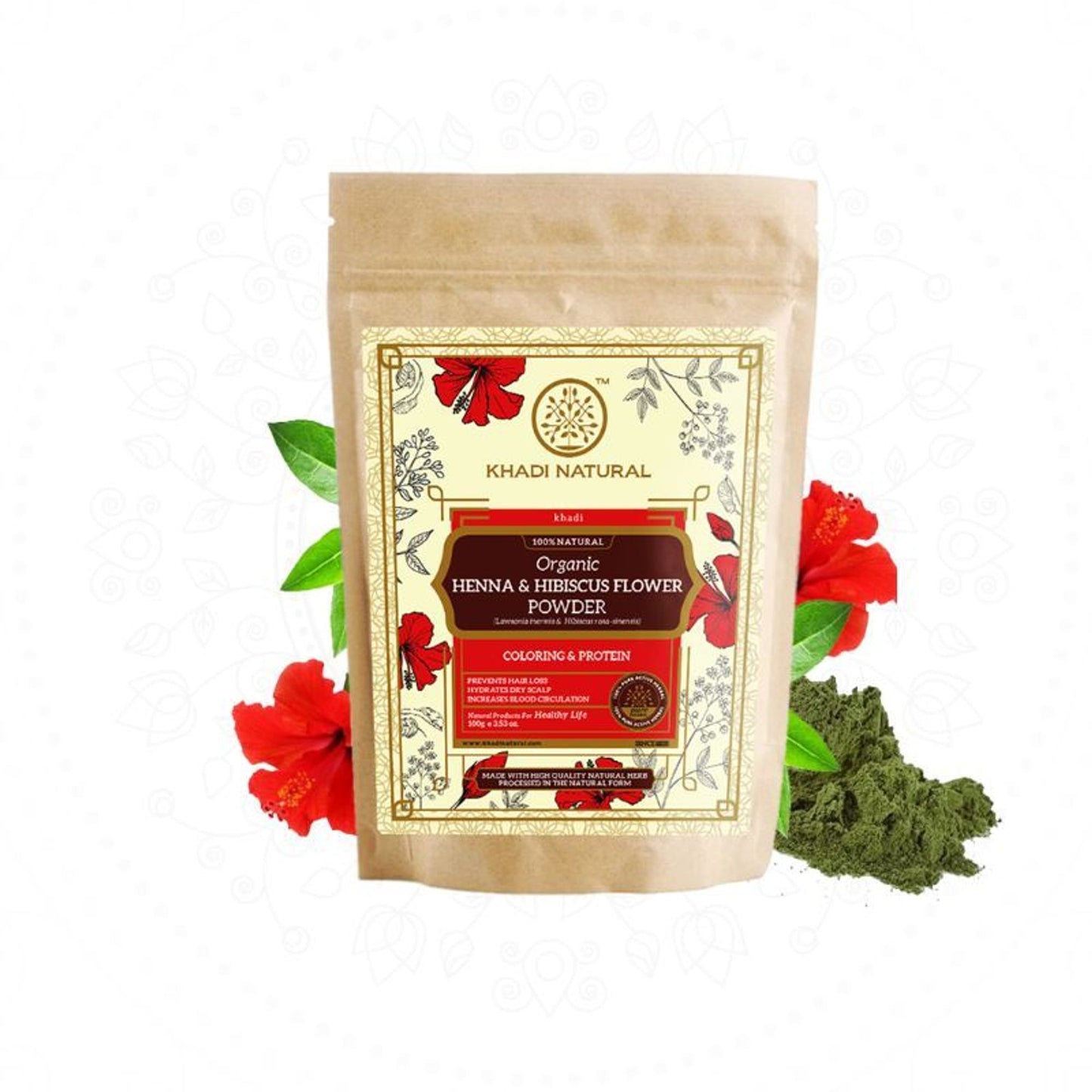 Khadi Natural Hibiscus Flower Organic Powder hair Condition