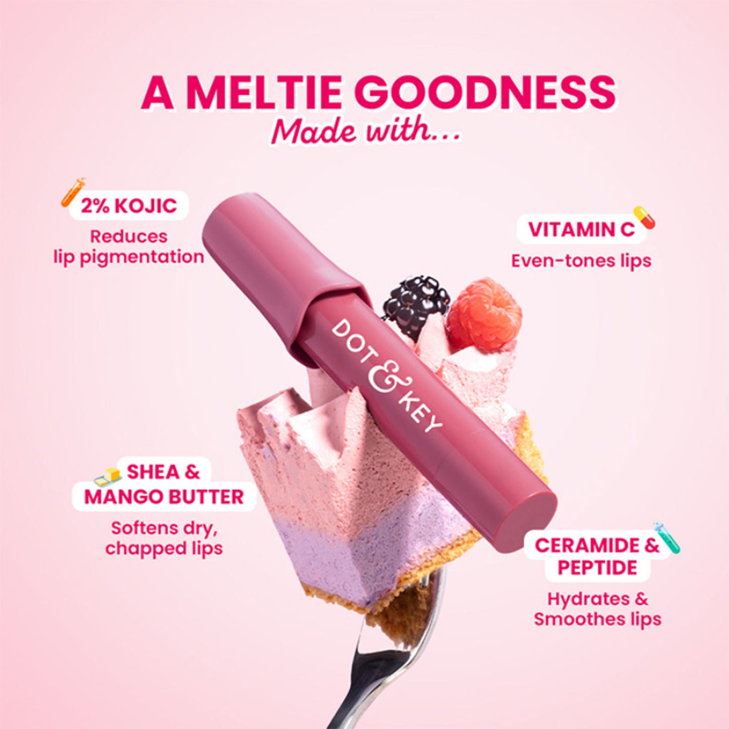 Dot & Key Meltie Lip Balm SPF 50+ PA+++ - Berry Crumble