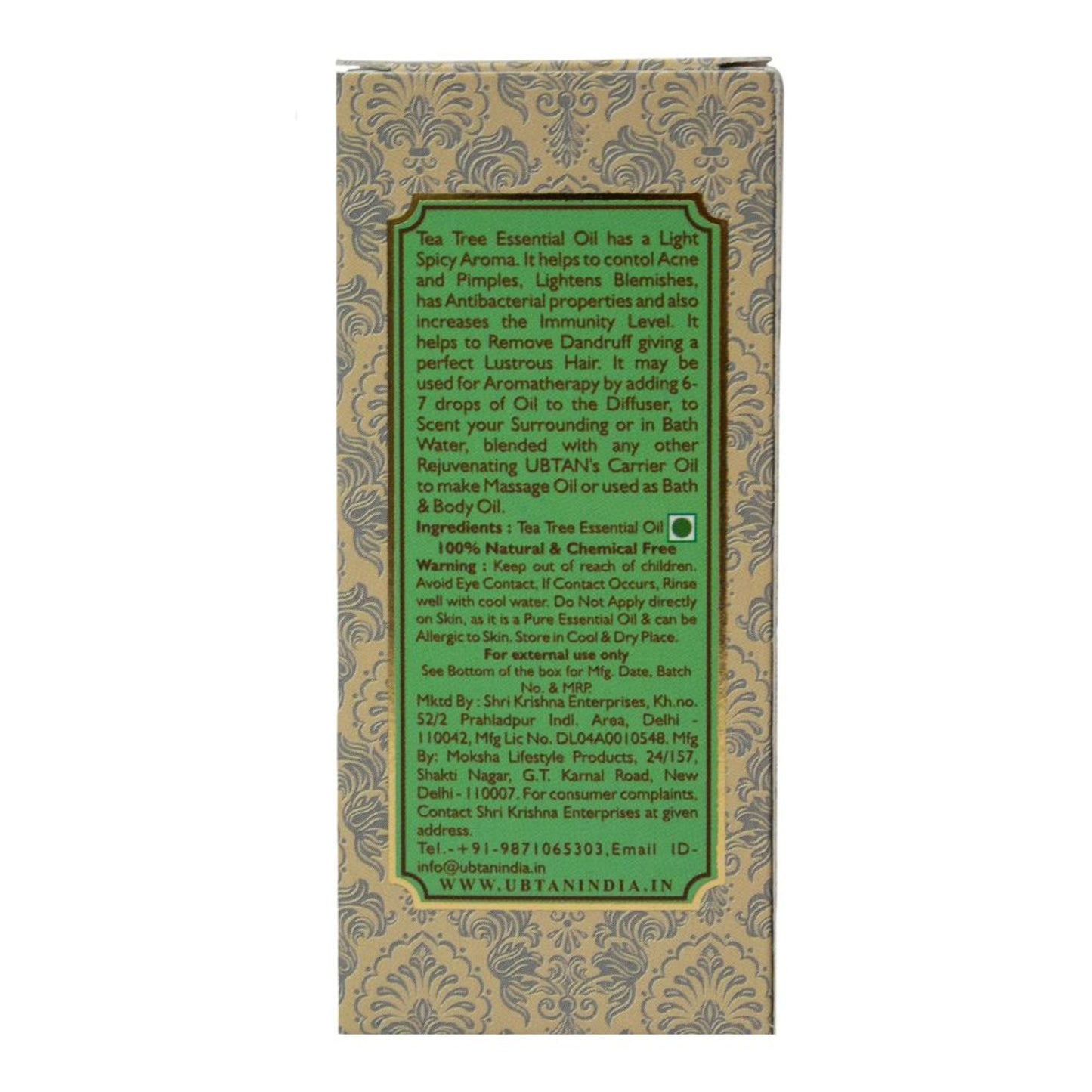 Rejuvenating UBTAN Tea Tree Pure Essential Bath & Body Oil