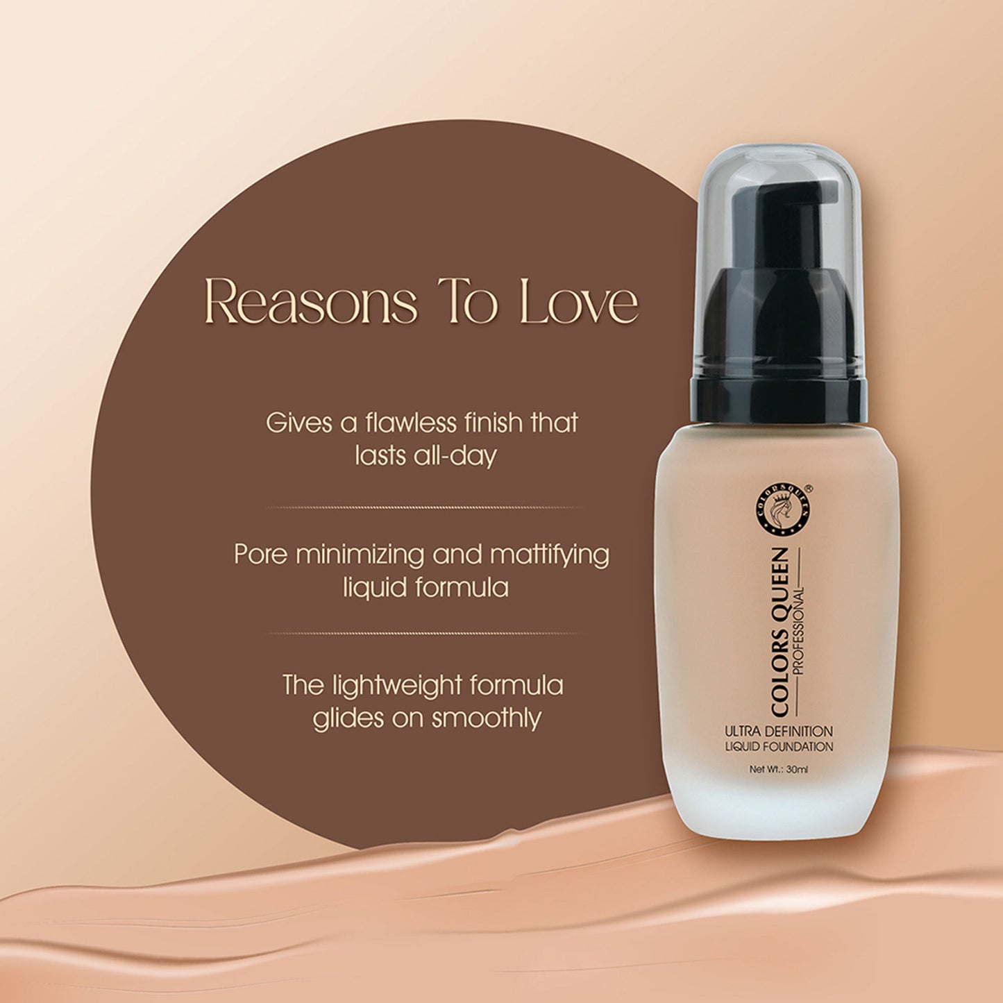 Colors Queen Ultra Definition Liquid Foundation - Honey
