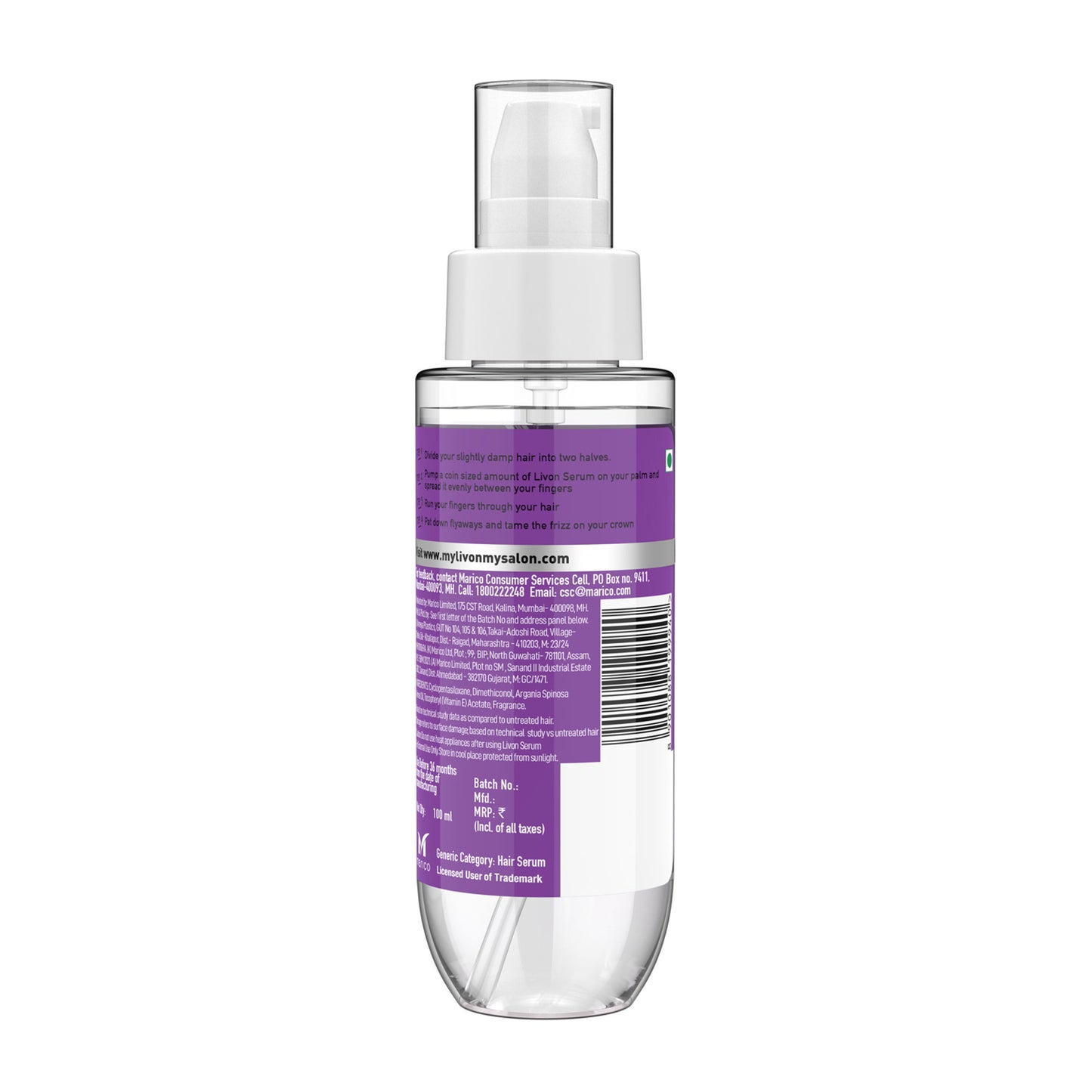 Livon Hair Serum for Women for Dry and Rough Hair 24-Hour Frizz-Free\Smoothness