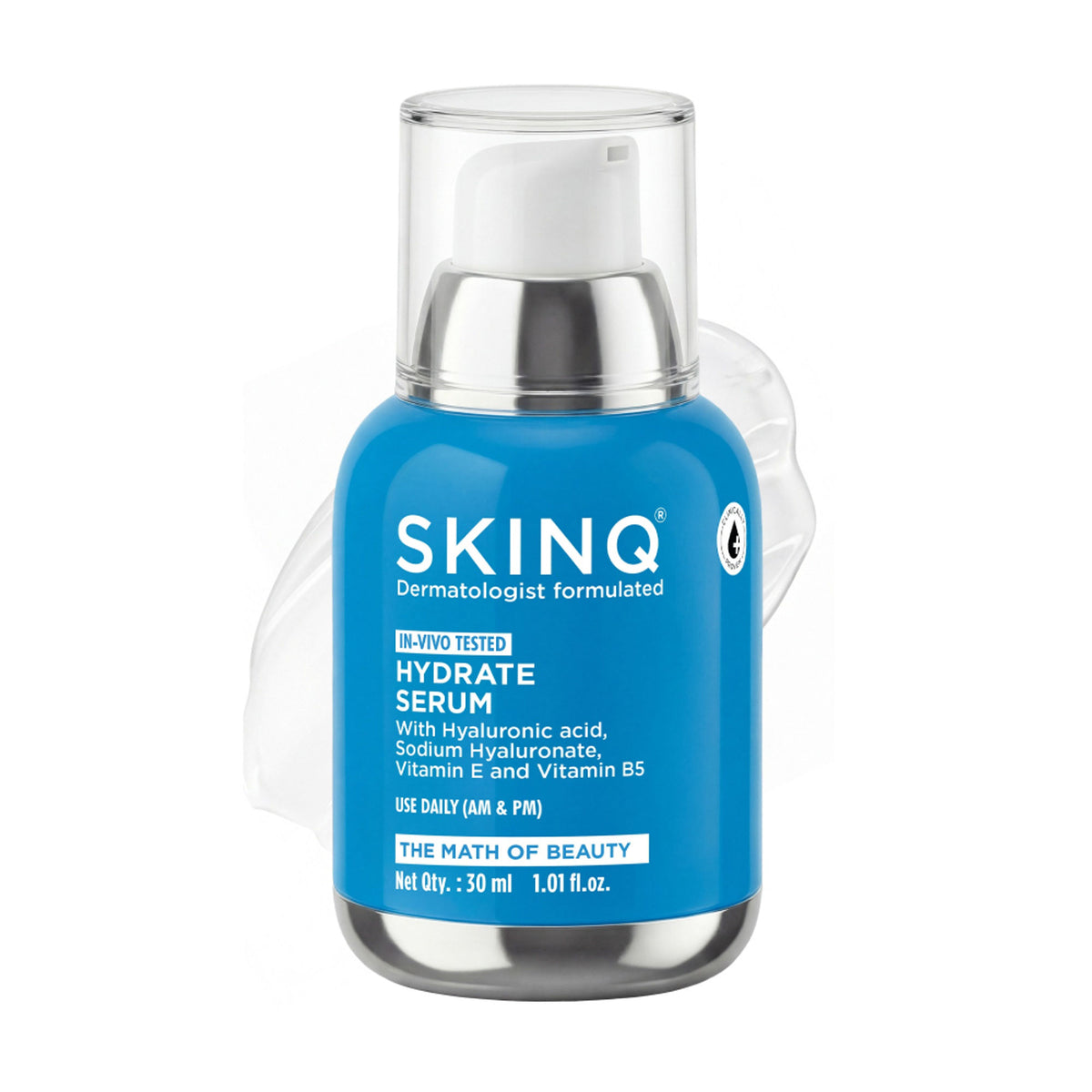 SKINQ Hydrate Serum with Hyaluronic Acid for Dry, Dehydrated Skin, Lightweight & Non-sticky