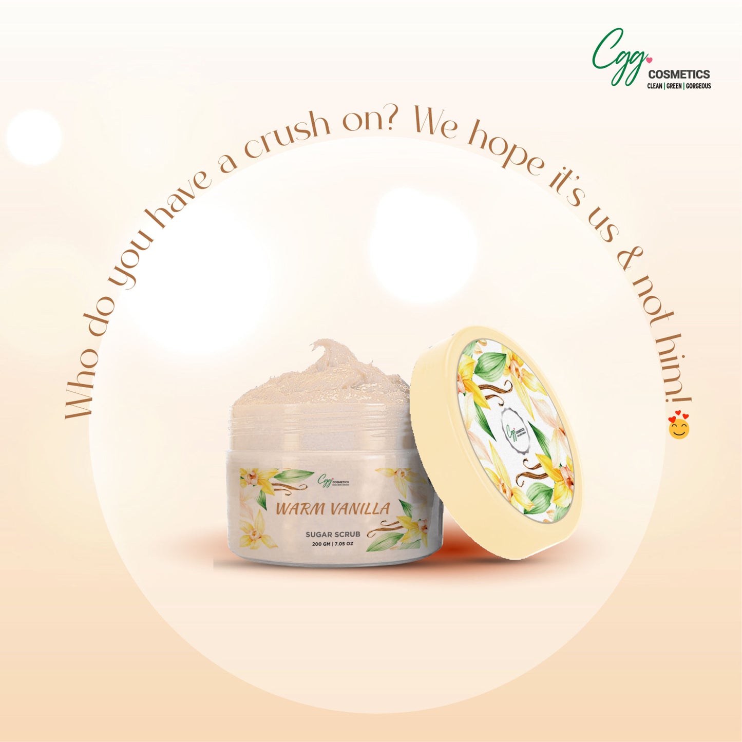 CGG Cosmetics Warm Vanilla Sugar Scrub + Free Strawberry Lip Scrub