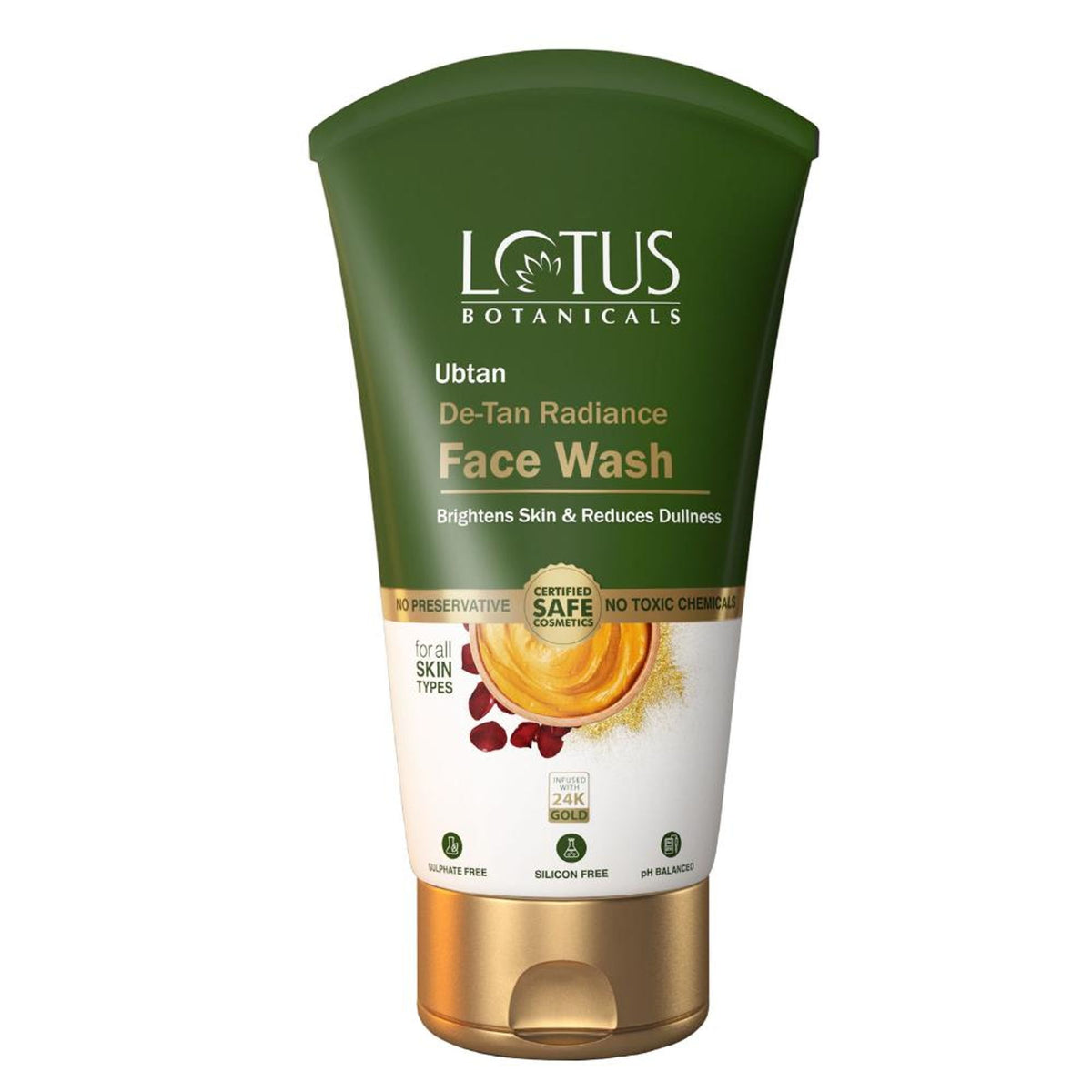Lotus Botanicals Ubtan De-Tan Radiance Face Wash|Infused with 24K Gold|Bright & Glowing Skin