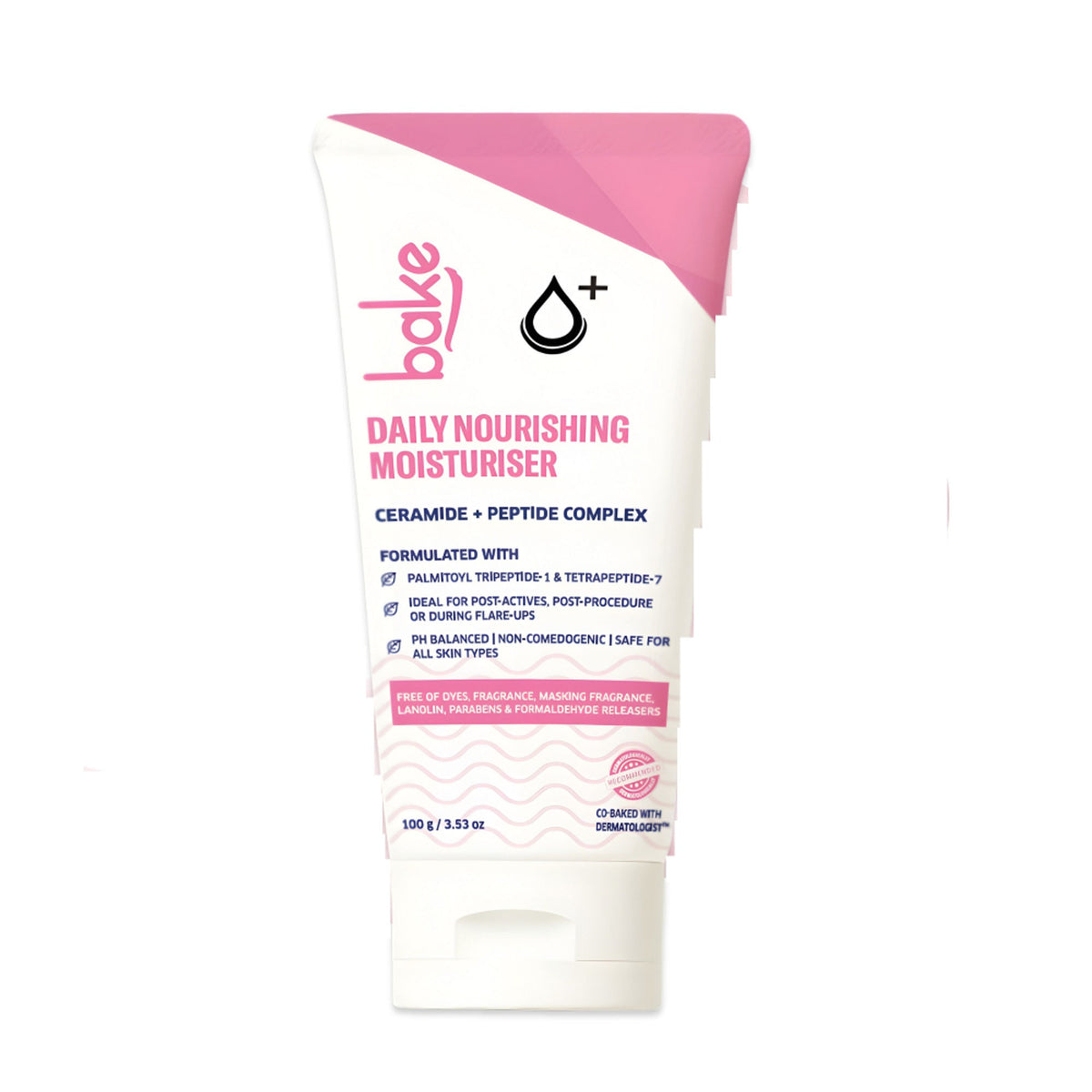 BAKE BAKE 2% Peptide Complex Moisturizer with Polyglutamic Acid, Copper Peptides, and Niacinamide in a jar