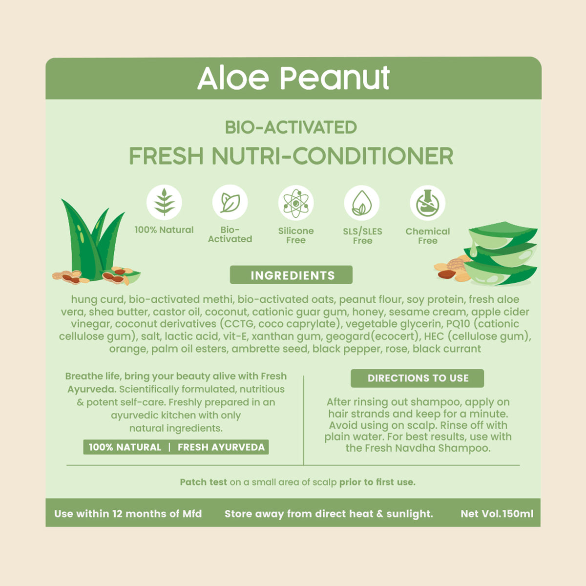 Nat Habit Aloe Peanut Conditioner Daily Soft & Moisture Lock Conditioner For Dry & Frizzy Hair