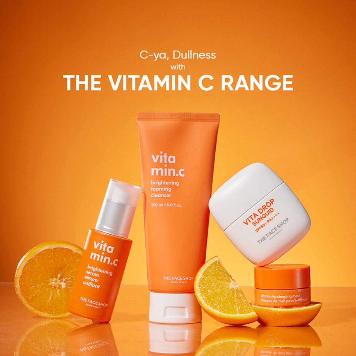 The Face Shop Vitamin C Brightening Korean Face Wash - Foaming Cleanser with Niacinamide & Panthenol