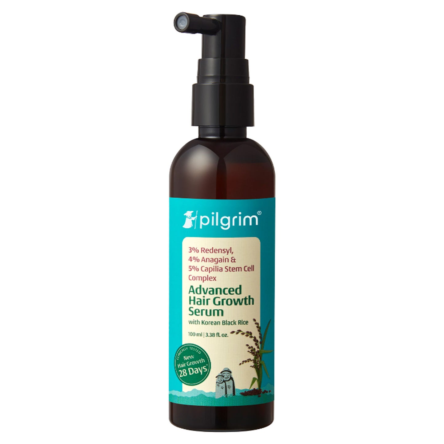 Pilgrim 3% Redensyl 4% Anagain Rosemary Korean Black Rice Advance Hair Growth Serum For Men & Women