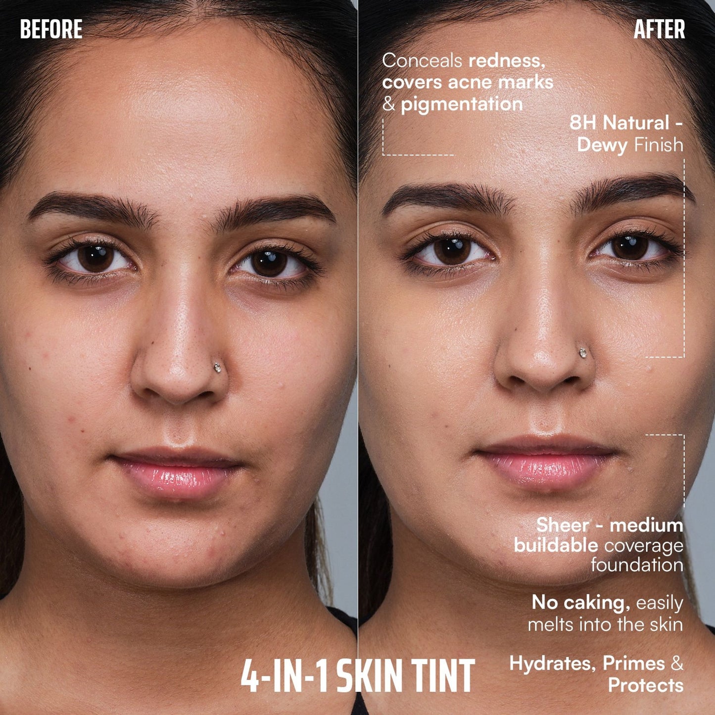 Face Card 4 in 1 Super Serum Skin Tint, Hydrating, Lightweight & Dewy Finish - 81w Warm