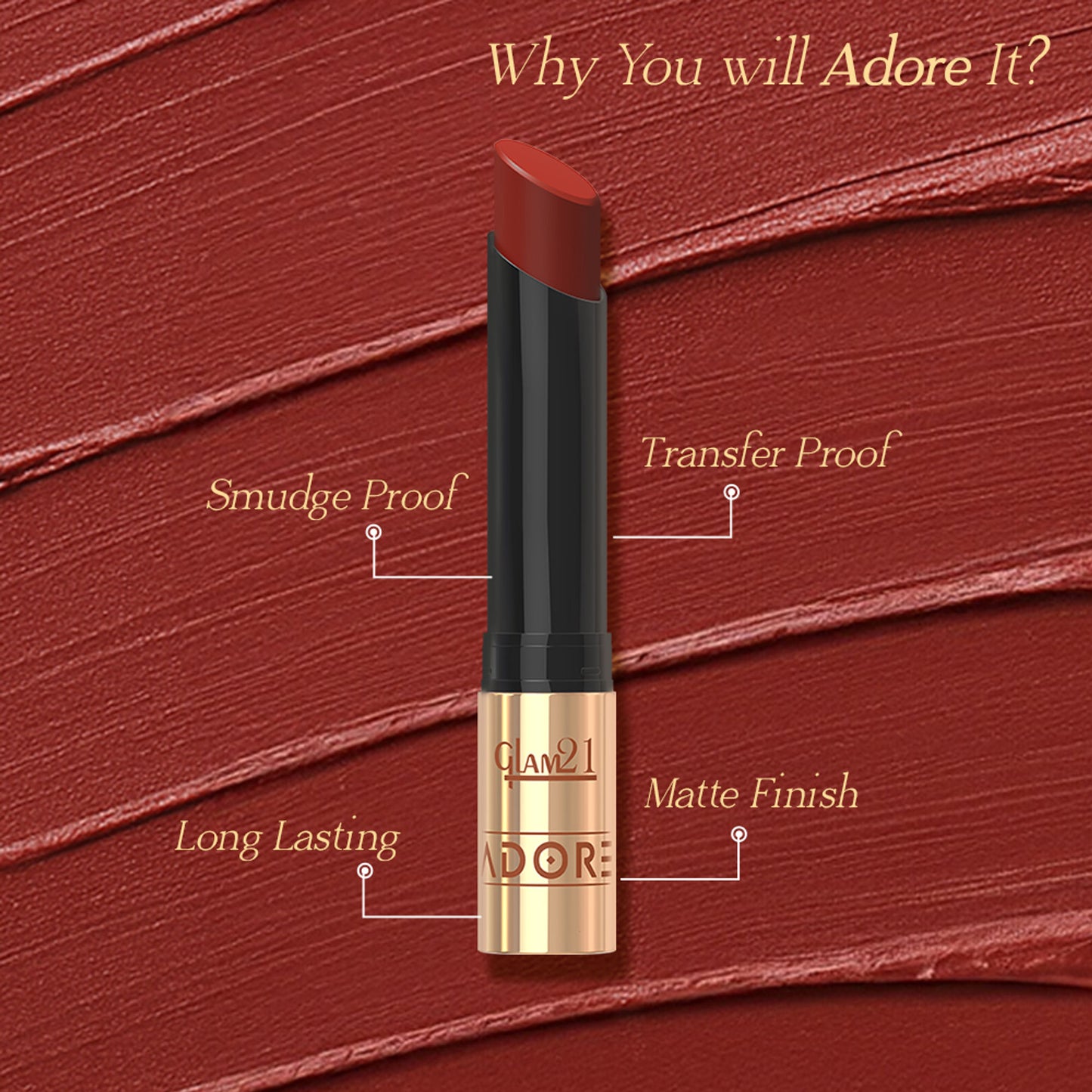 GLAM21 Adore Matte Lipstick - Nude Caramel