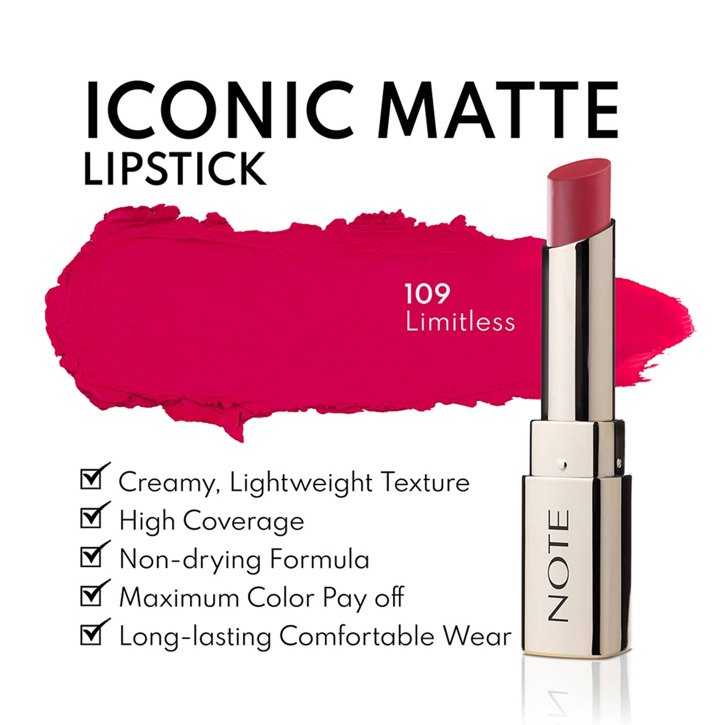 Note Cosmetique Iconic Matte Lipstick - 109