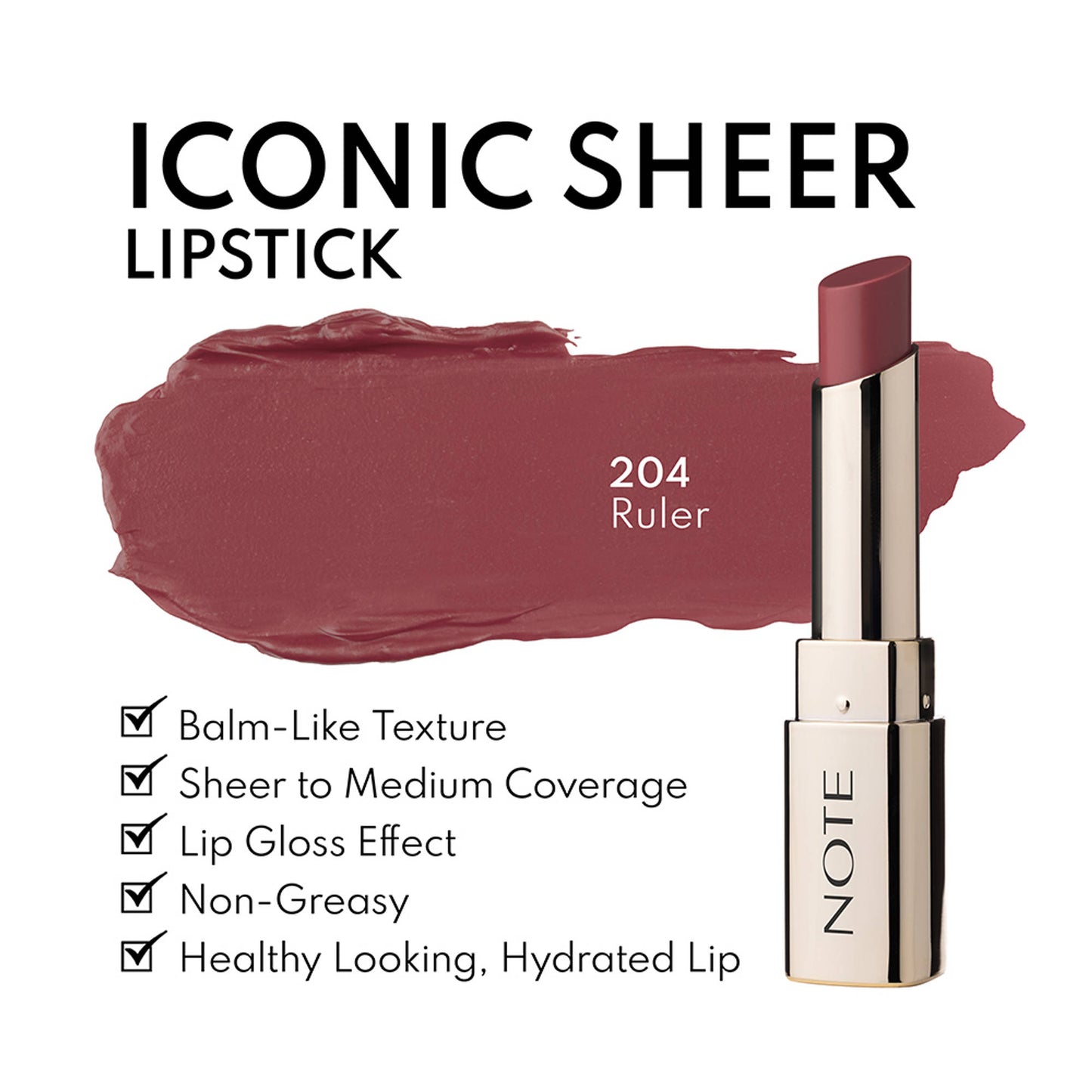 Note Cosmetique Iconic Sheer Lipstick - 204
