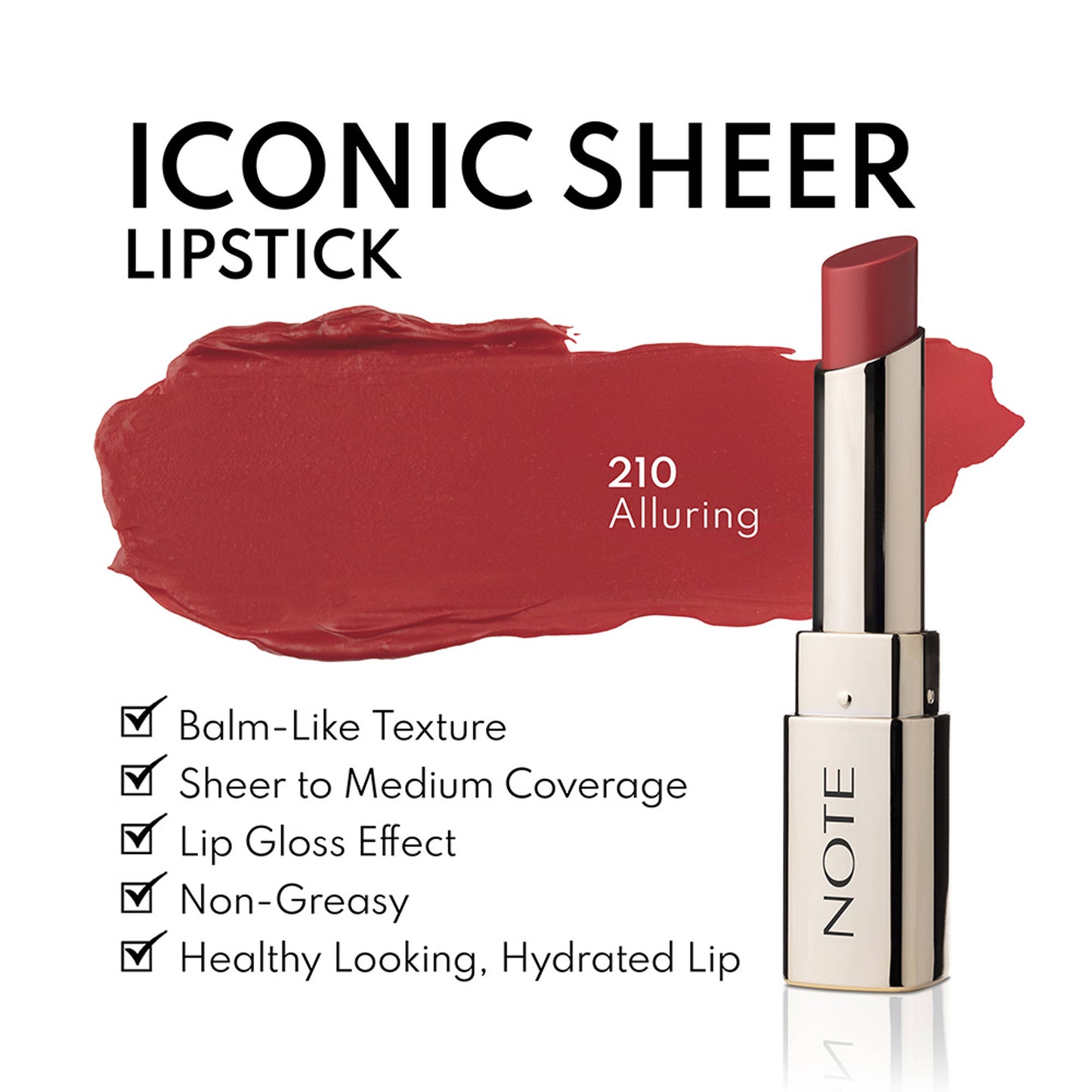Note Cosmetique Iconic Sheer Lipstick - 210
