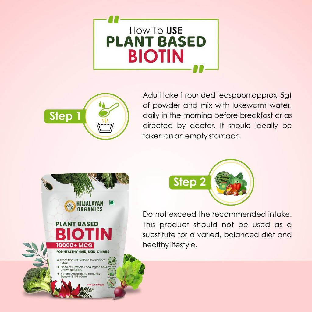 Himalayan Organics Plant-Based Biotin 10000mcg (from Sesbian Grandiflora)
