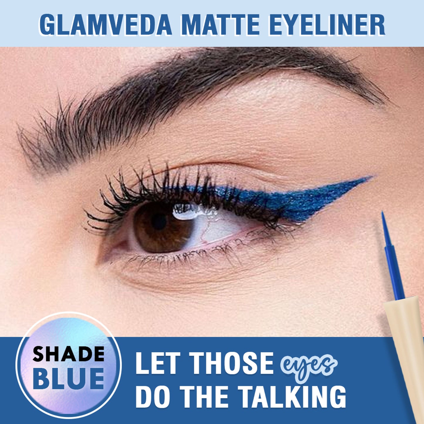 Glamveda Super Matte Liquid Intense Eyeliner - Blue