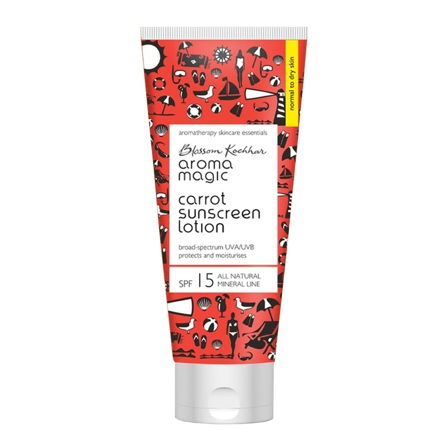 Aroma Magic Carrot Sunscreen Lotion SPF 15 UVA/UVB All Natural Mineral Line
